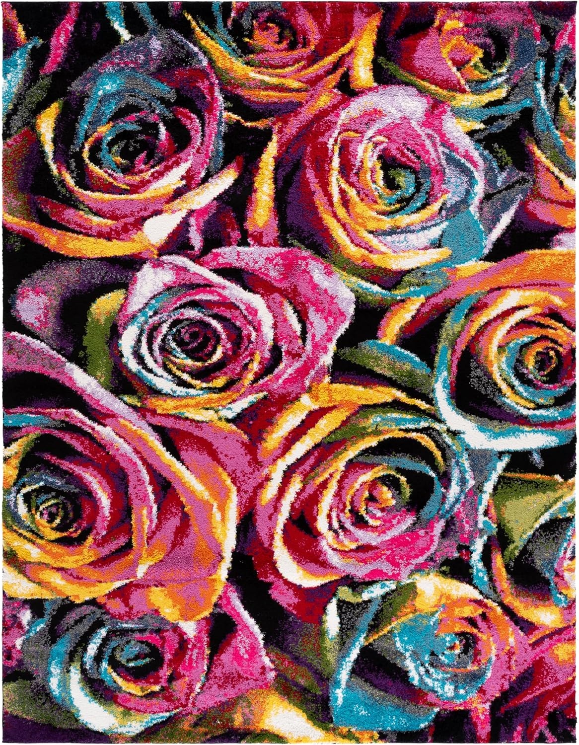 image:imageSAFAVIEH Fiesta Shag Collection Area Rug 9 x 12 Fuchsia amp Multi Rainbow Rose Design NonShedding amp Easy Care 05inch Thick Ideal for High Traffic Areas in Living Room Bedroom FSG366B