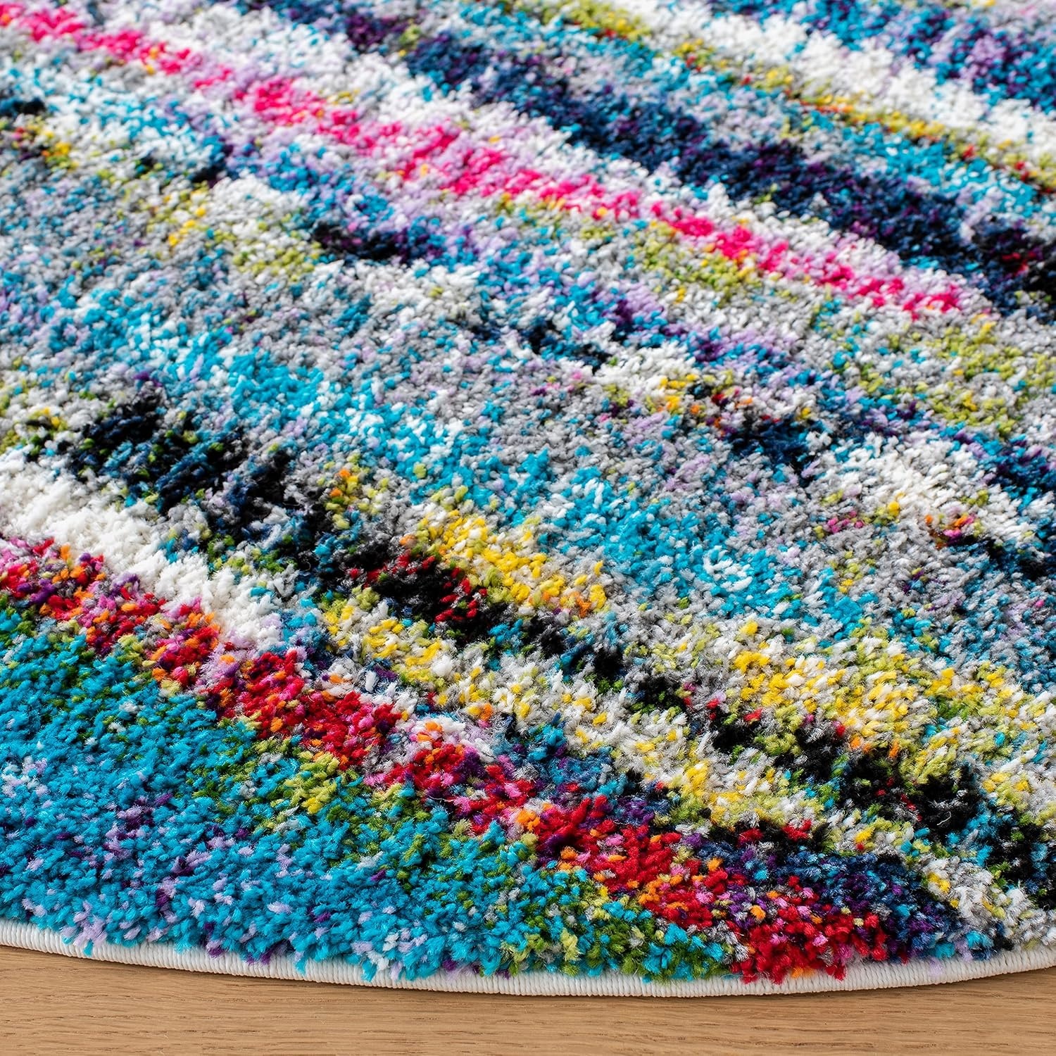 image:imageSAFAVIEH Fiesta Shag Collection Area Rug 9 x 12 Multi Modern Abstract Design NonShedding amp Easy Care 05inch Thick Ideal for High Traffic Areas in Living Room Bedroom FSG367MMulti Color