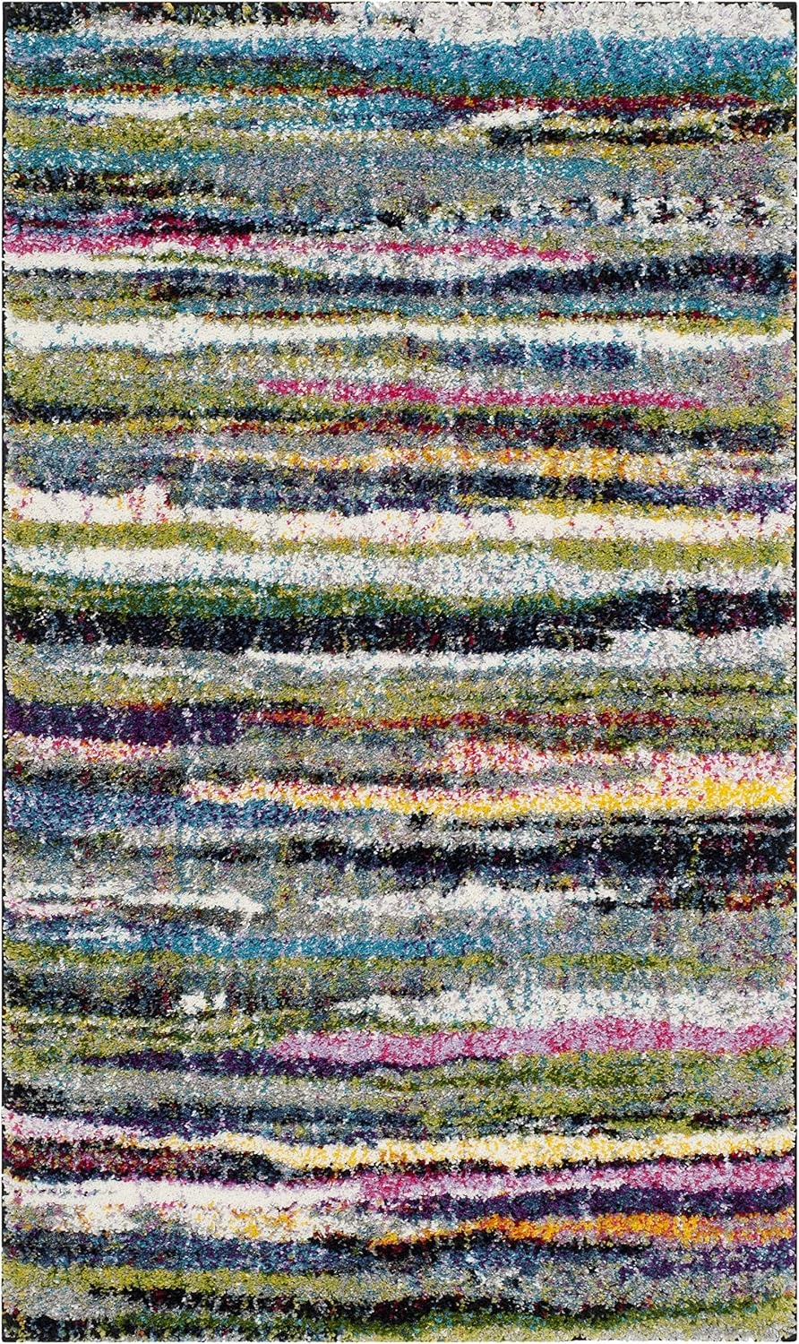 image:imageSAFAVIEH Fiesta Shag Collection Area Rug 9 x 12 Multi Modern Abstract Design NonShedding amp Easy Care 05inch Thick Ideal for High Traffic Areas in Living Room Bedroom FSG367MMulti Color