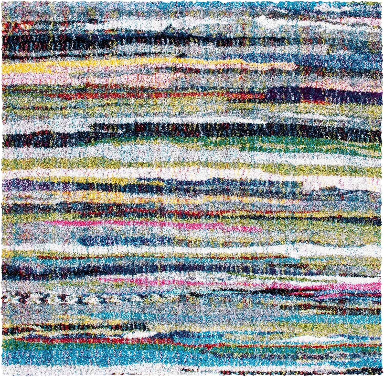 image:imageSAFAVIEH Fiesta Shag Collection Area Rug 9 x 12 Multi Modern Abstract Design NonShedding amp Easy Care 05inch Thick Ideal for High Traffic Areas in Living Room Bedroom FSG367MMulti Color
