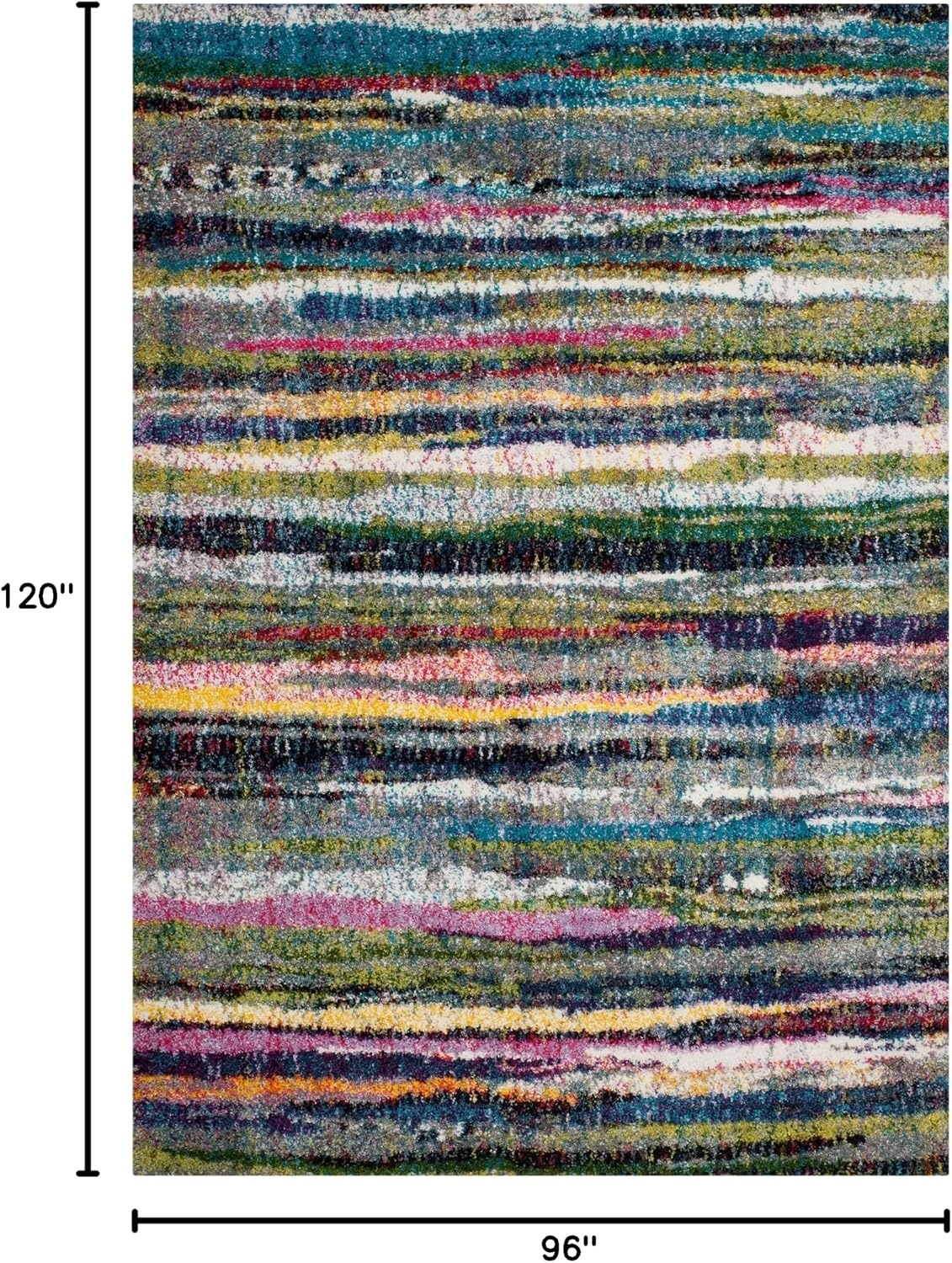 image:imageSAFAVIEH Fiesta Shag Collection Area Rug 9 x 12 Multi Modern Abstract Design NonShedding amp Easy Care 05inch Thick Ideal for High Traffic Areas in Living Room Bedroom FSG367MMulti Color