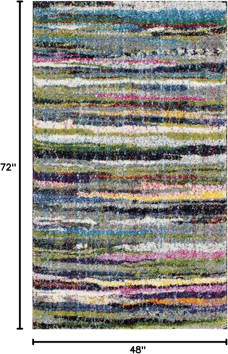 image:imageSAFAVIEH Fiesta Shag Collection Area Rug 9 x 12 Multi Modern Abstract Design NonShedding amp Easy Care 05inch Thick Ideal for High Traffic Areas in Living Room Bedroom FSG367MMulti Color