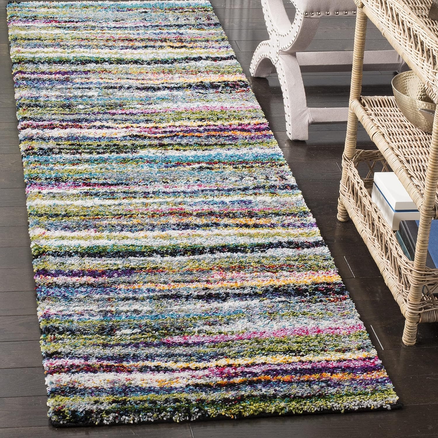 image:imageSAFAVIEH Fiesta Shag Collection Area Rug 9 x 12 Multi Modern Abstract Design NonShedding amp Easy Care 05inch Thick Ideal for High Traffic Areas in Living Room Bedroom FSG367MMulti Color