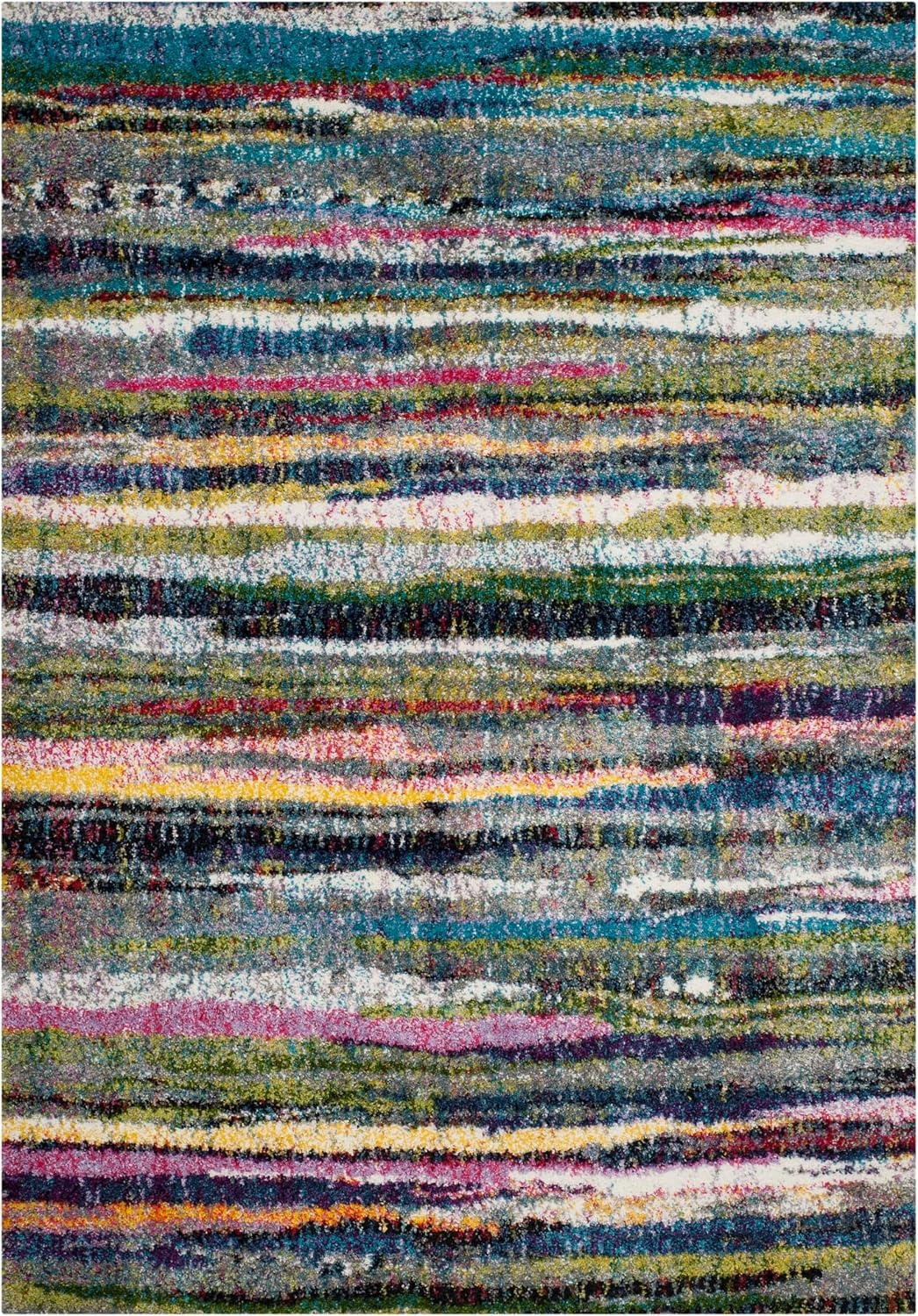 image:imageSAFAVIEH Fiesta Shag Collection Area Rug 9 x 12 Multi Modern Abstract Design NonShedding amp Easy Care 05inch Thick Ideal for High Traffic Areas in Living Room Bedroom FSG367MMulti Color