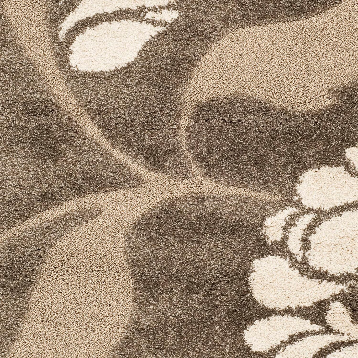 image:imageSAFAVIEH Florida Shag Collection Area Rug 8 x 10 Grey amp Beige Floral Design NonShedding amp Easy Care 12inch Thick Ideal for High Traffic Areas in Living Room Bedroom SG4598013SmokeBeige