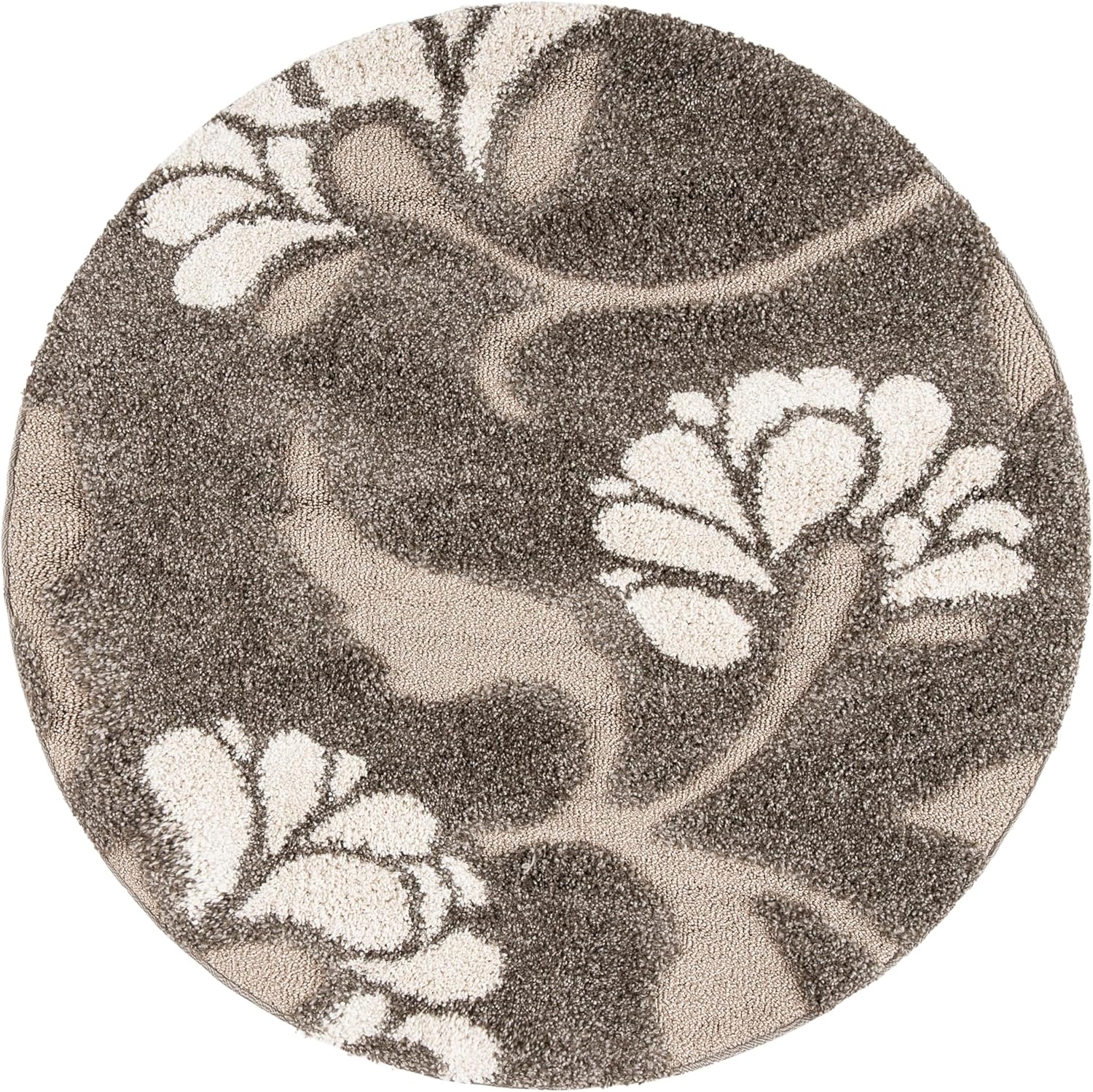 image:imageSAFAVIEH Florida Shag Collection Area Rug 8 x 10 Grey amp Beige Floral Design NonShedding amp Easy Care 12inch Thick Ideal for High Traffic Areas in Living Room Bedroom SG4598013SmokeBeige