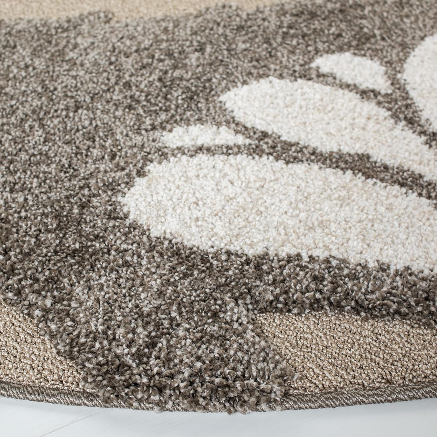 image:imageSAFAVIEH Florida Shag Collection Area Rug 8 x 10 Grey amp Beige Floral Design NonShedding amp Easy Care 12inch Thick Ideal for High Traffic Areas in Living Room Bedroom SG4598013SmokeBeige