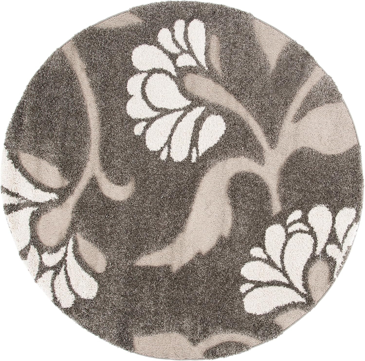 image:imageSAFAVIEH Florida Shag Collection Area Rug 8 x 10 Grey amp Beige Floral Design NonShedding amp Easy Care 12inch Thick Ideal for High Traffic Areas in Living Room Bedroom SG4598013SmokeBeige