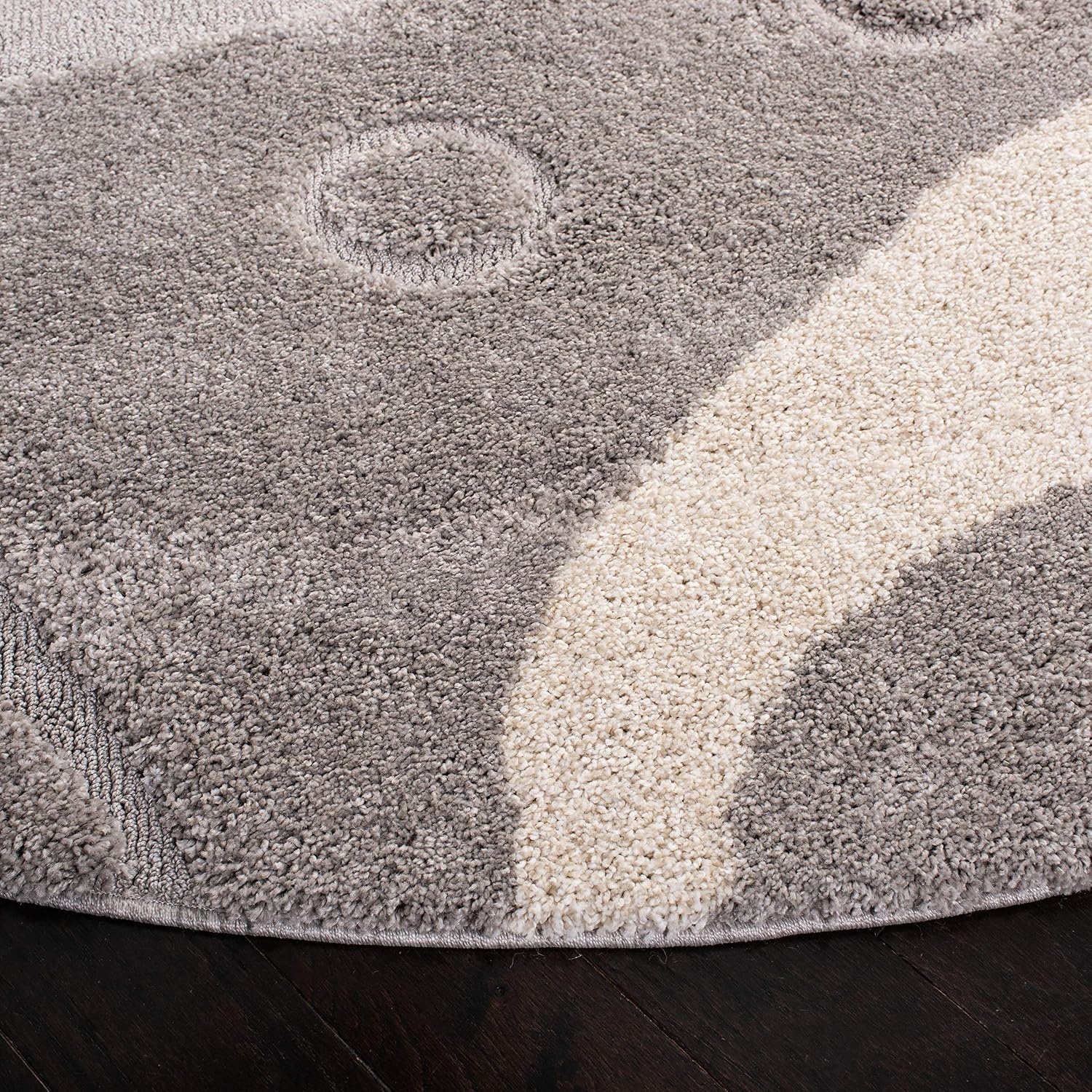 image:imageSAFAVIEH Florida Shag Collection Area Rug 86 x 12 Dark Blue amp Ivory Abstract Design NonShedding amp Easy Care 12inch Thick Ideal for High Traffic Areas in Living Room Bedroom SG4736511GreyIvory