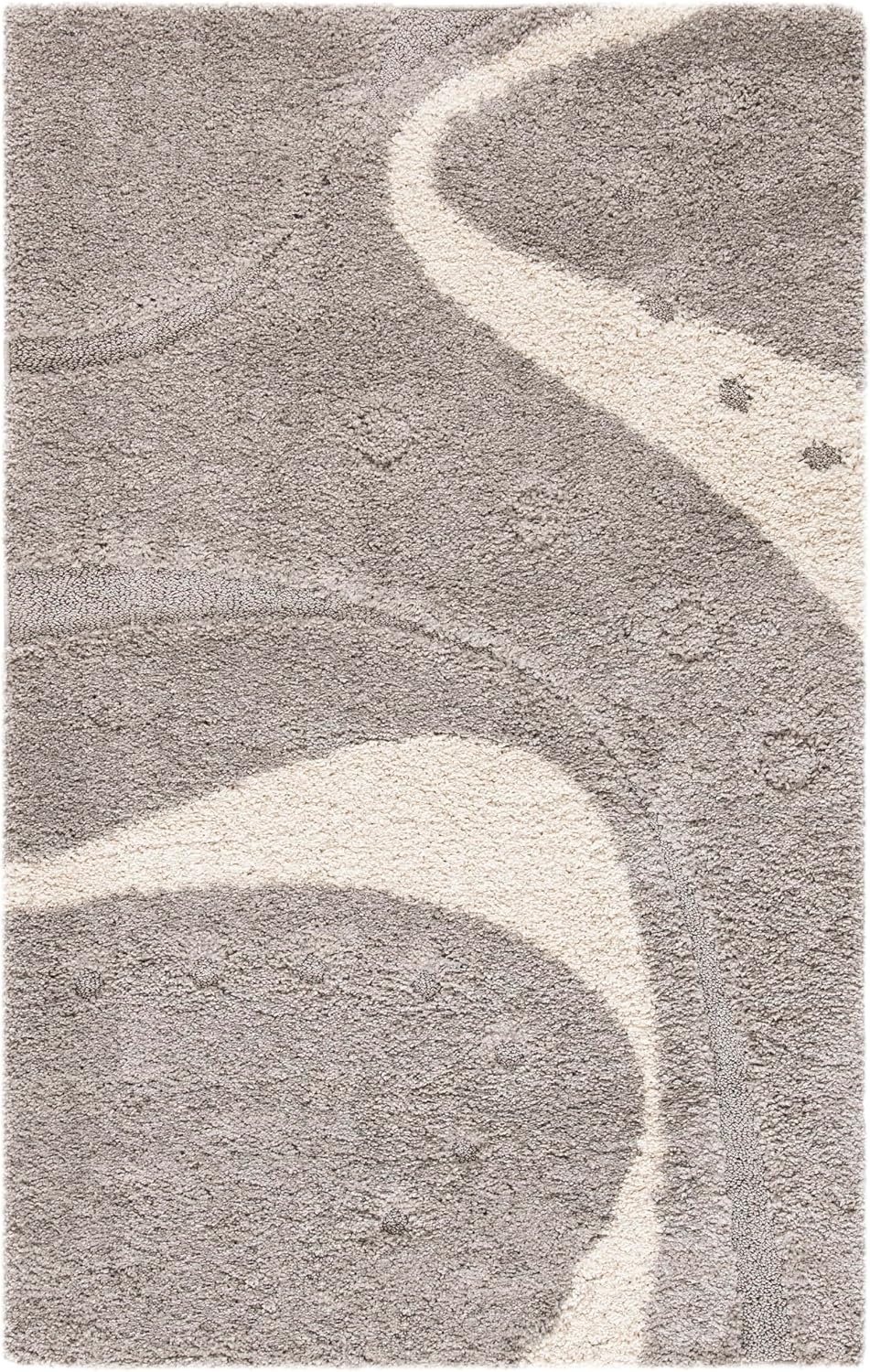 image:imageSAFAVIEH Florida Shag Collection Area Rug 86 x 12 Dark Blue amp Ivory Abstract Design NonShedding amp Easy Care 12inch Thick Ideal for High Traffic Areas in Living Room Bedroom SG4736511GreyIvory