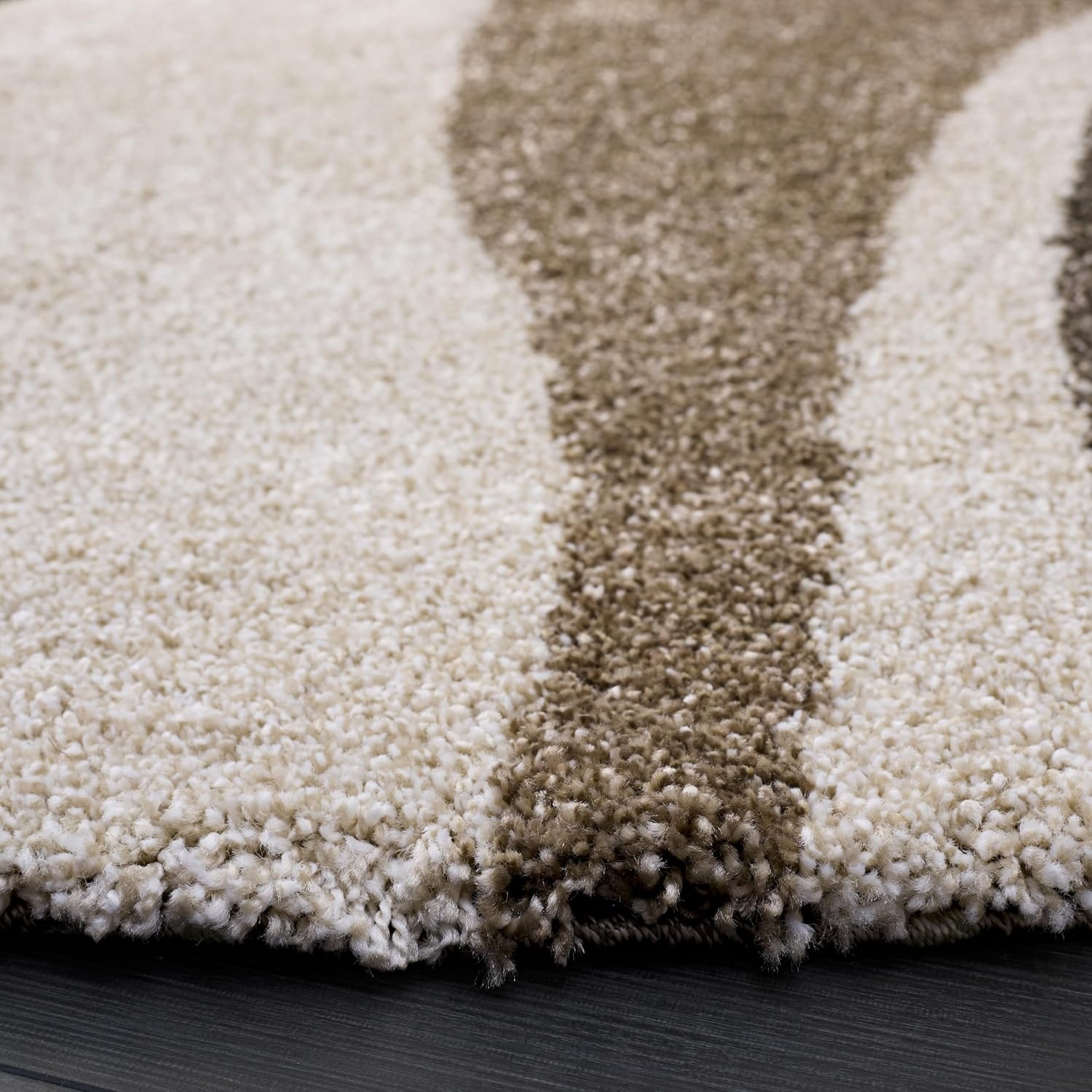 image:imageSAFAVIEH Florida Shag Collection Area Rug 86 x 12 Dark Blue amp Ivory Abstract Design NonShedding amp Easy Care 12inch Thick Ideal for High Traffic Areas in Living Room Bedroom SG4736511BrownIvory