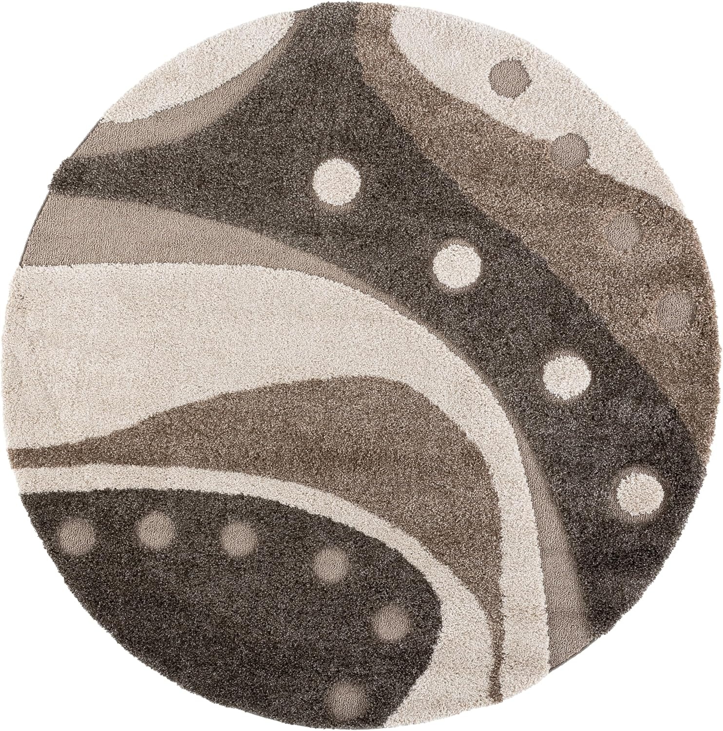 image:imageSAFAVIEH Florida Shag Collection Area Rug 86 x 12 Dark Blue amp Ivory Abstract Design NonShedding amp Easy Care 12inch Thick Ideal for High Traffic Areas in Living Room Bedroom SG4736511BrownIvory