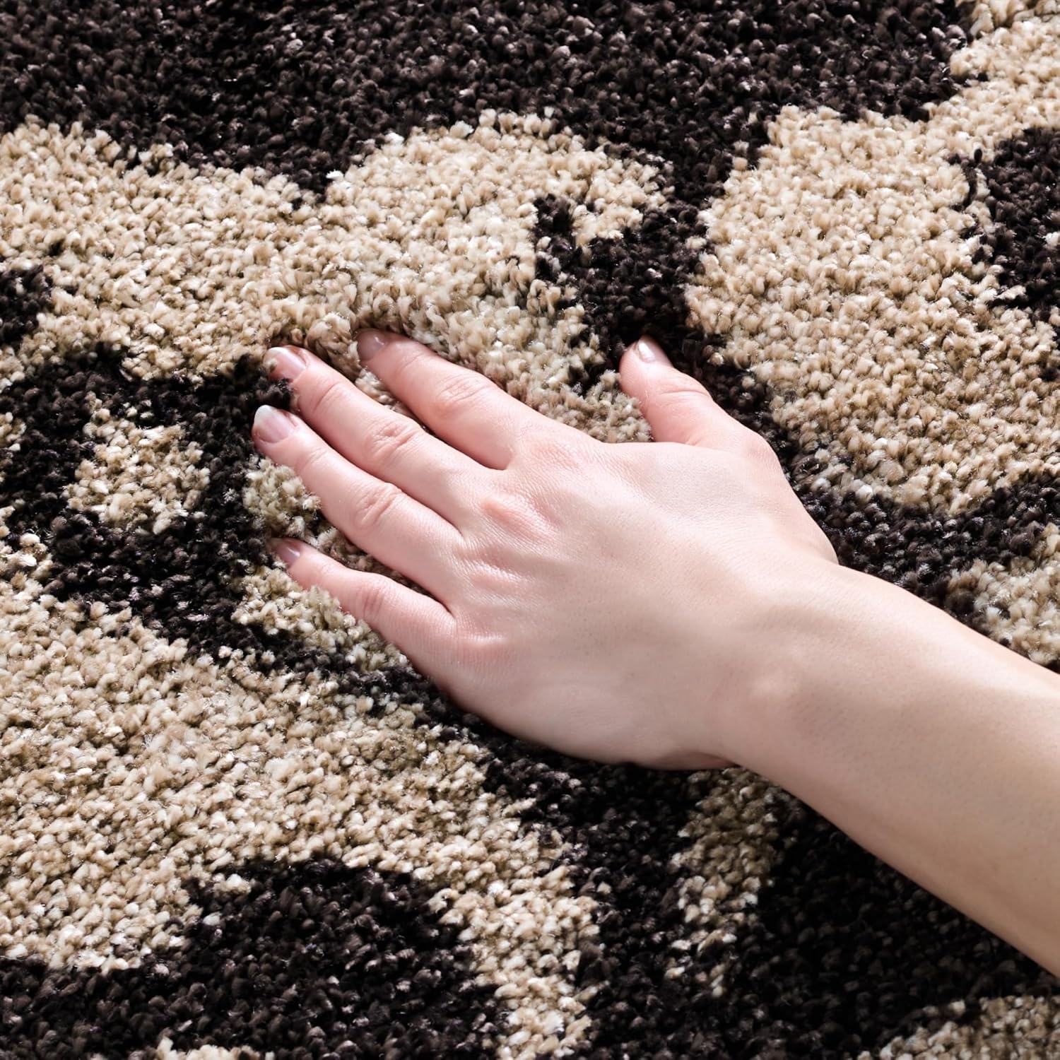 image:imageSAFAVIEH Florida Shag Collection Area Rug 86 x 12 Grey amp Beige Floral Design NonShedding amp Easy Care 12inch Thick Ideal for High Traffic Areas in Living Room Bedroom SG4588013Dark BrownSmoke