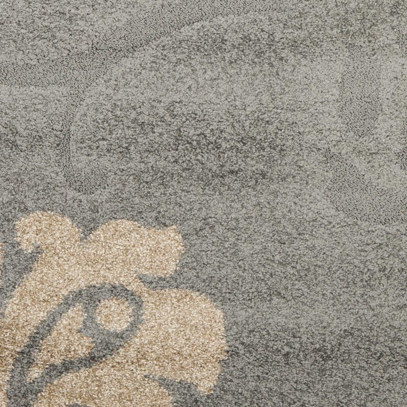 image:imageSAFAVIEH Florida Shag Collection Area Rug 86 x 12 Grey amp Beige Floral Design NonShedding amp Easy Care 12inch Thick Ideal for High Traffic Areas in Living Room Bedroom SG4588013GreyBeige