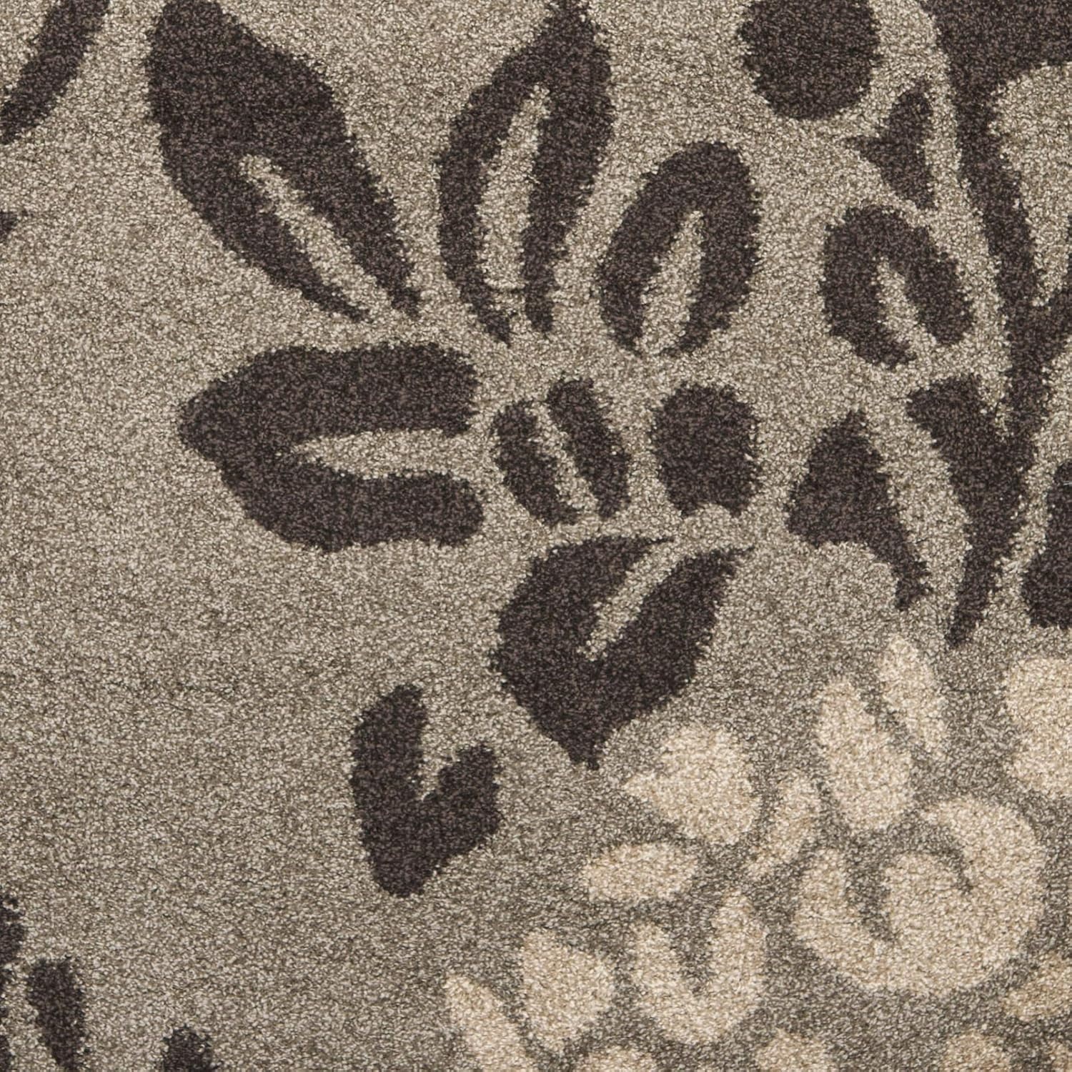 image:imageSAFAVIEH Florida Shag Collection Area Rug 86 x 12 Smoke amp Dark Brown Floral Design NonShedding amp Easy Care 12inch Thick Ideal for High Traffic Areas in Living Room Bedroom SG4567928SmokeDark Brown