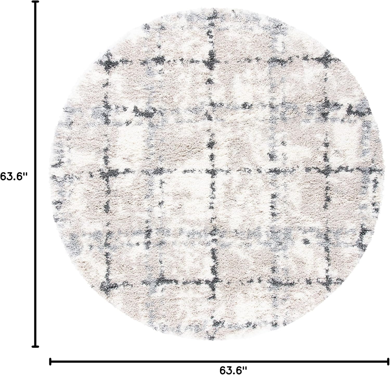 image:imageSAFAVIEH Fontana Shag Collection Area Rug 9 x 12 Grey amp Ivory Modern Grid Design NonShedding amp Easy Care 2inch Thick Ideal for High Traffic Areas in Living Room Bedroom FNT868FGreyIvory