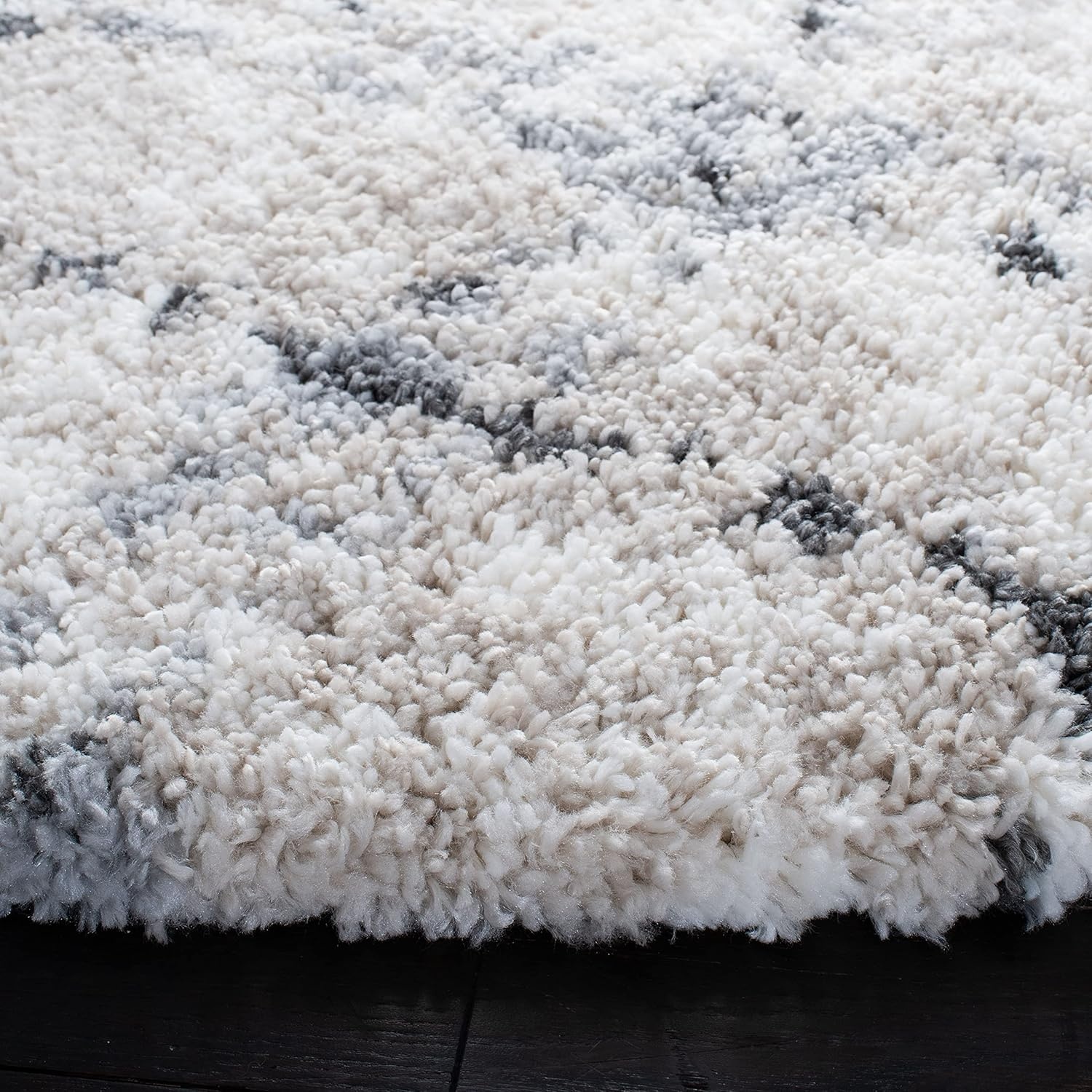 image:imageSAFAVIEH Fontana Shag Collection Area Rug 9 x 12 Grey amp Ivory Modern Grid Design NonShedding amp Easy Care 2inch Thick Ideal for High Traffic Areas in Living Room Bedroom FNT868FGreyIvory