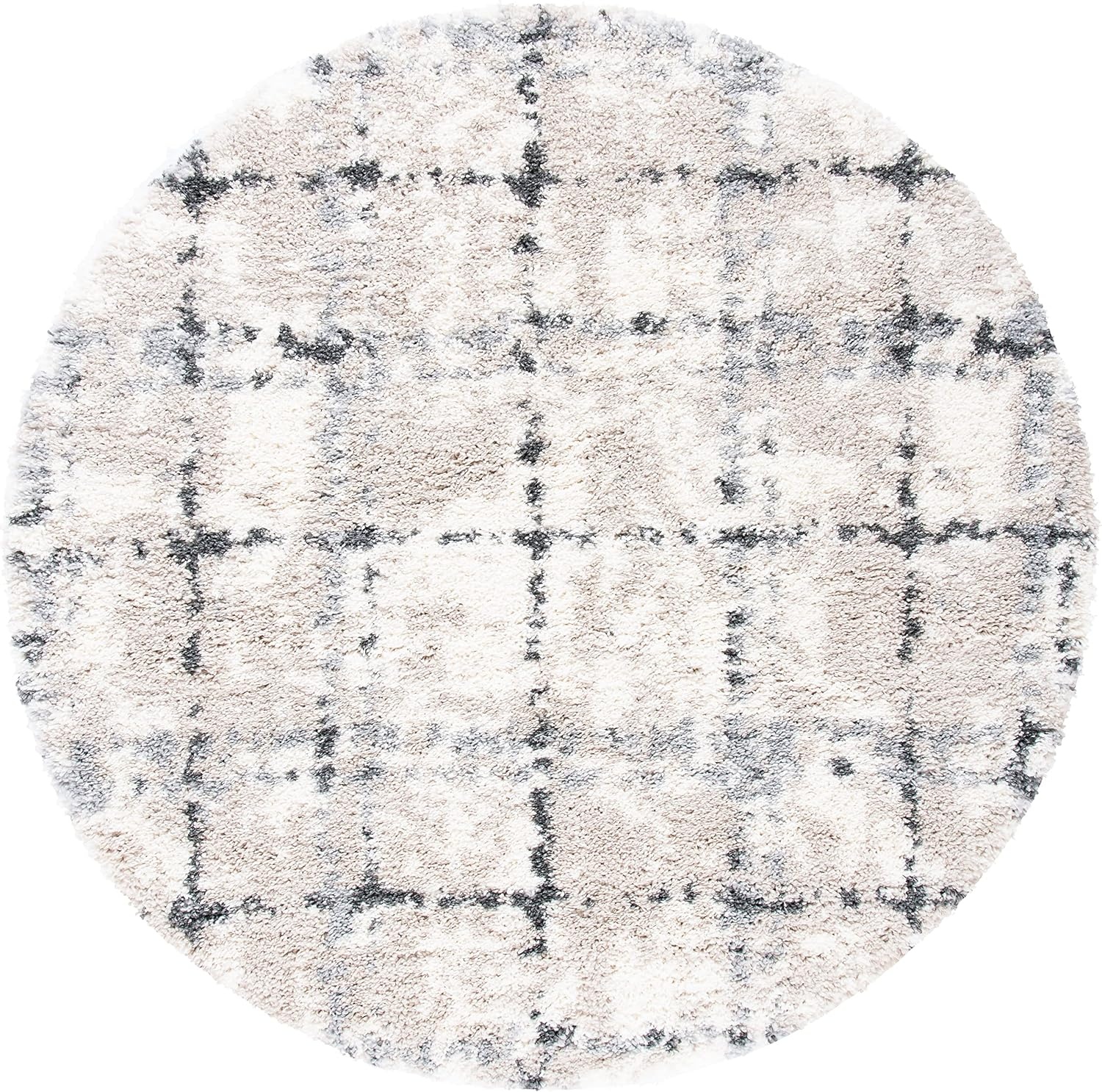 image:imageSAFAVIEH Fontana Shag Collection Area Rug 9 x 12 Grey amp Ivory Modern Grid Design NonShedding amp Easy Care 2inch Thick Ideal for High Traffic Areas in Living Room Bedroom FNT868FGreyIvory