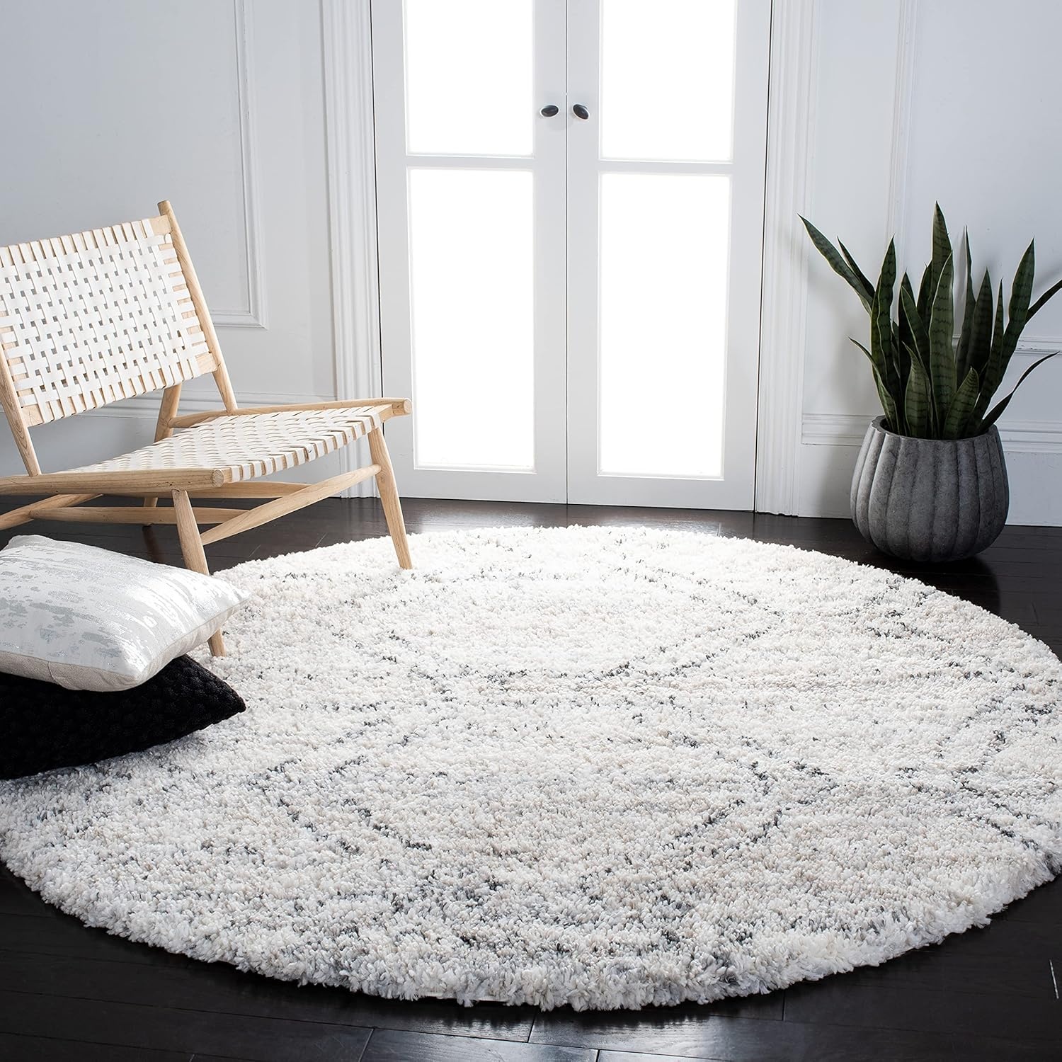 image:imageSAFAVIEH Fontana Shag Collection Area Rug 9 x 12 Ivory amp Grey Modern Design NonShedding amp Easy Care 2inch Thick Ideal for High Traffic Areas in Living Room Bedroom FNT881AIvoryGrey