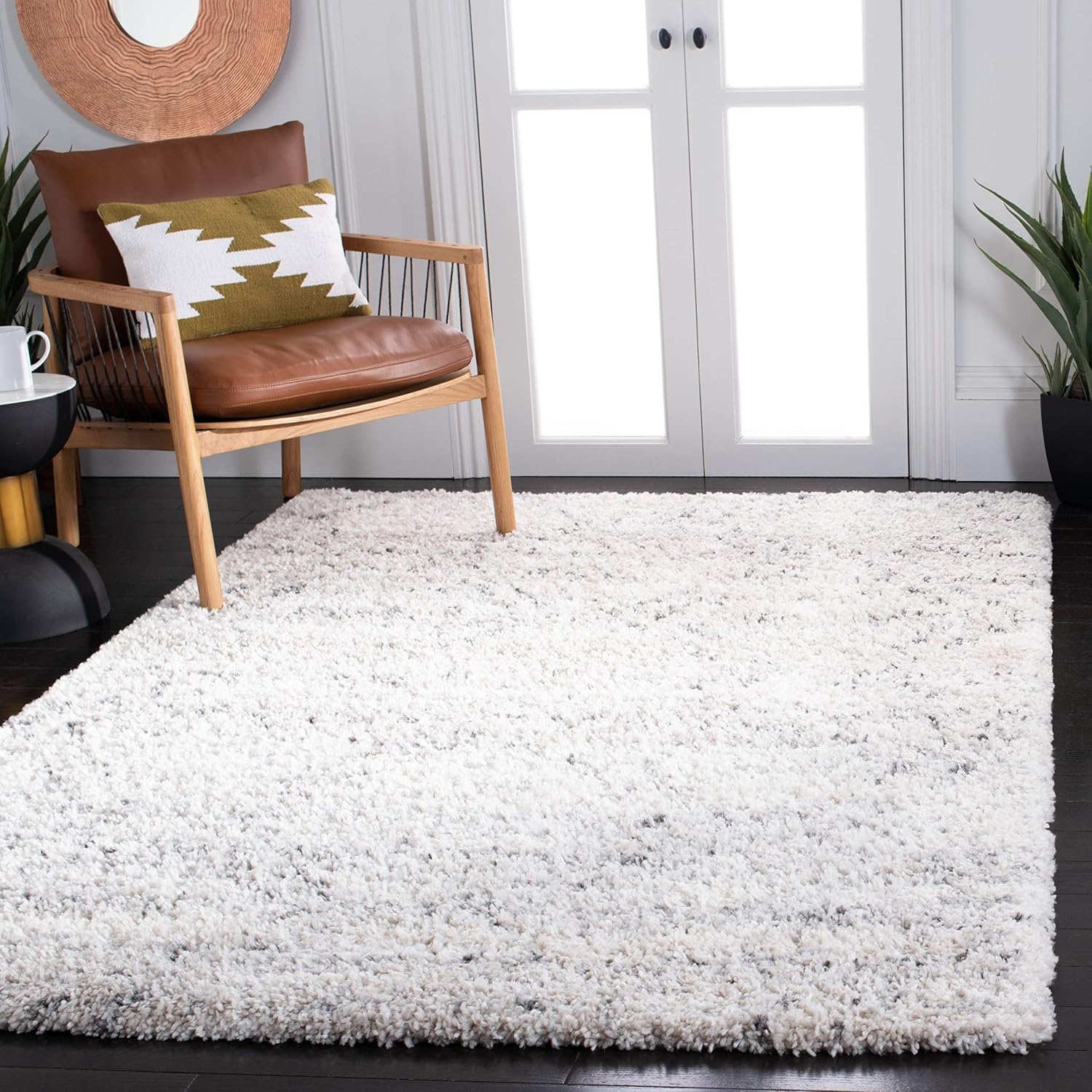image:imageSAFAVIEH Fontana Shag Collection Area Rug 9 x 12 Ivory amp Grey Modern Design NonShedding amp Easy Care 2inch Thick Ideal for High Traffic Areas in Living Room Bedroom FNT881AIvoryGrey