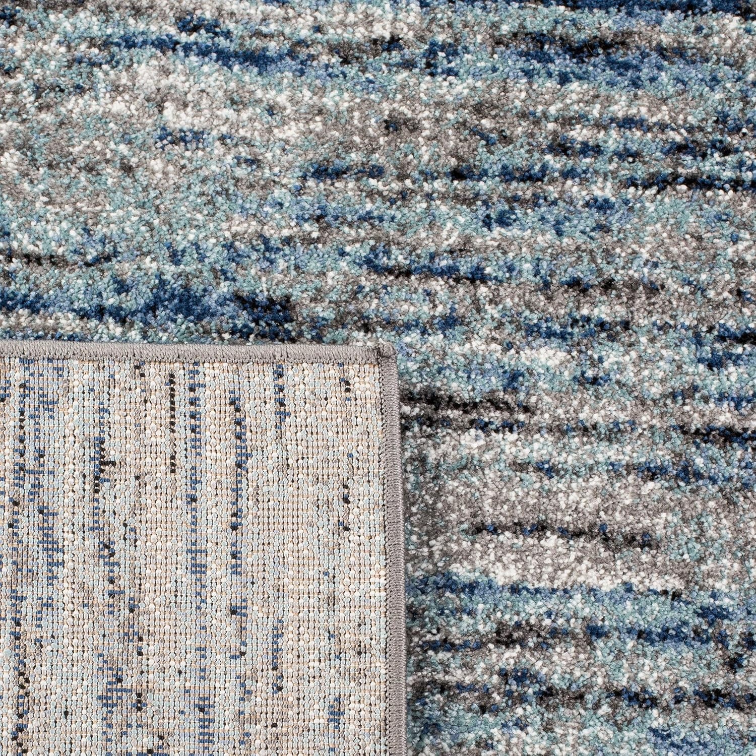 image:imageSAFAVIEH Galaxy Collection 8 x 10 BlueGrey GAL113M Modern NonShedding Living Room Bedroom Dining Home Office Area RugBlueGrey