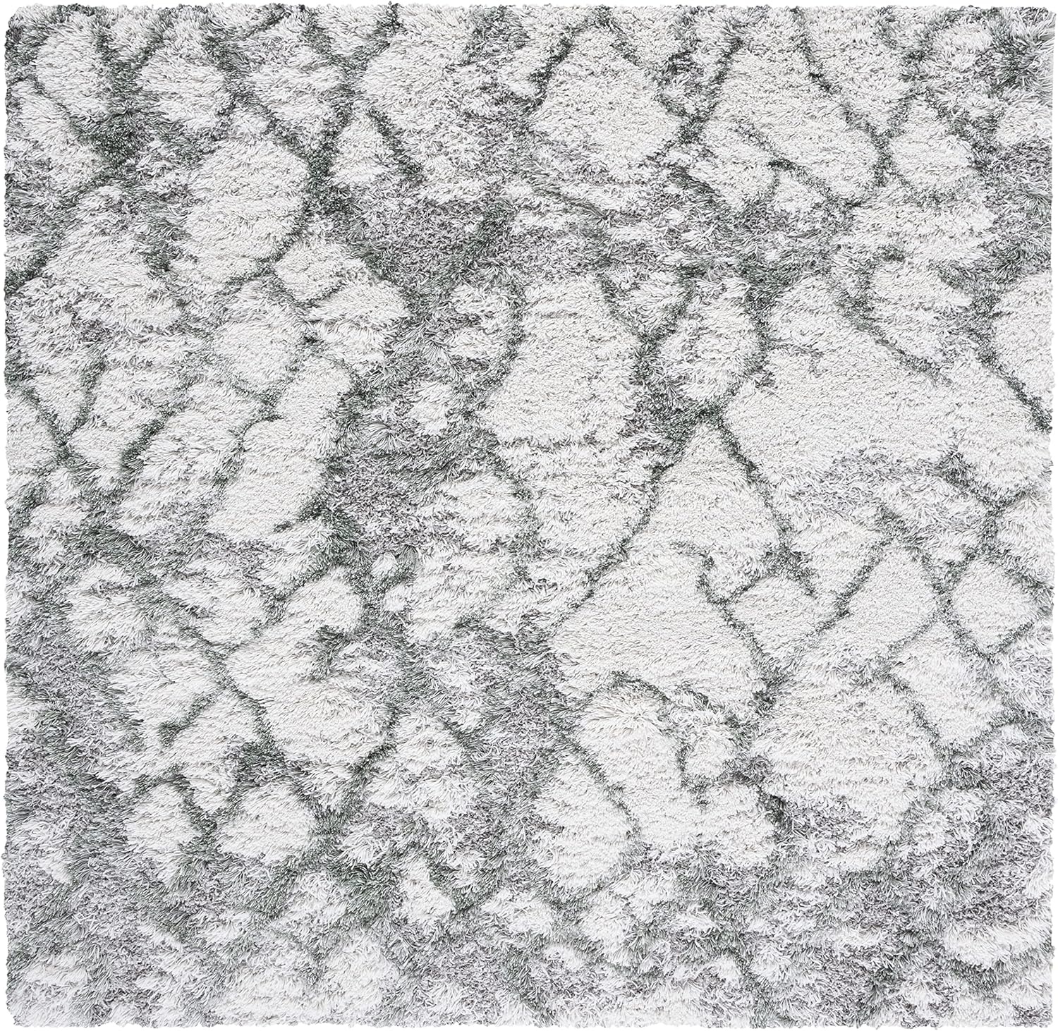 image:imageSAFAVIEH Horizon Shag Collection Area Rug 9 x 12 Ivory amp Rust Modern Abstract Design NonShedding amp Easy Care 25inch Thick Ideal for High Traffic Areas in Living Room Bedroom HZN894PIvoryGreen