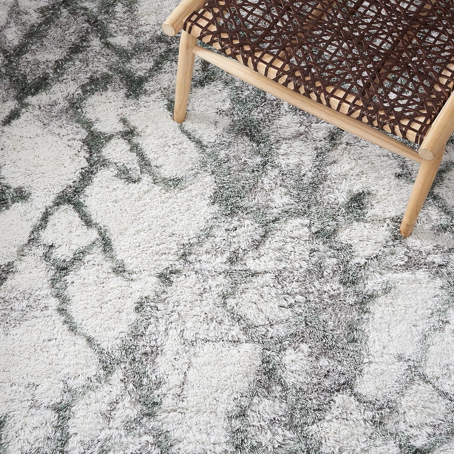 image:imageSAFAVIEH Horizon Shag Collection Area Rug 9 x 12 Ivory amp Rust Modern Abstract Design NonShedding amp Easy Care 25inch Thick Ideal for High Traffic Areas in Living Room Bedroom HZN894PIvoryGreen