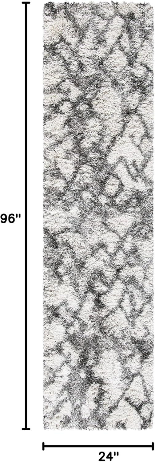image:imageSAFAVIEH Horizon Shag Collection Area Rug 9 x 12 Ivory amp Rust Modern Abstract Design NonShedding amp Easy Care 25inch Thick Ideal for High Traffic Areas in Living Room Bedroom HZN894PIvoryGreen