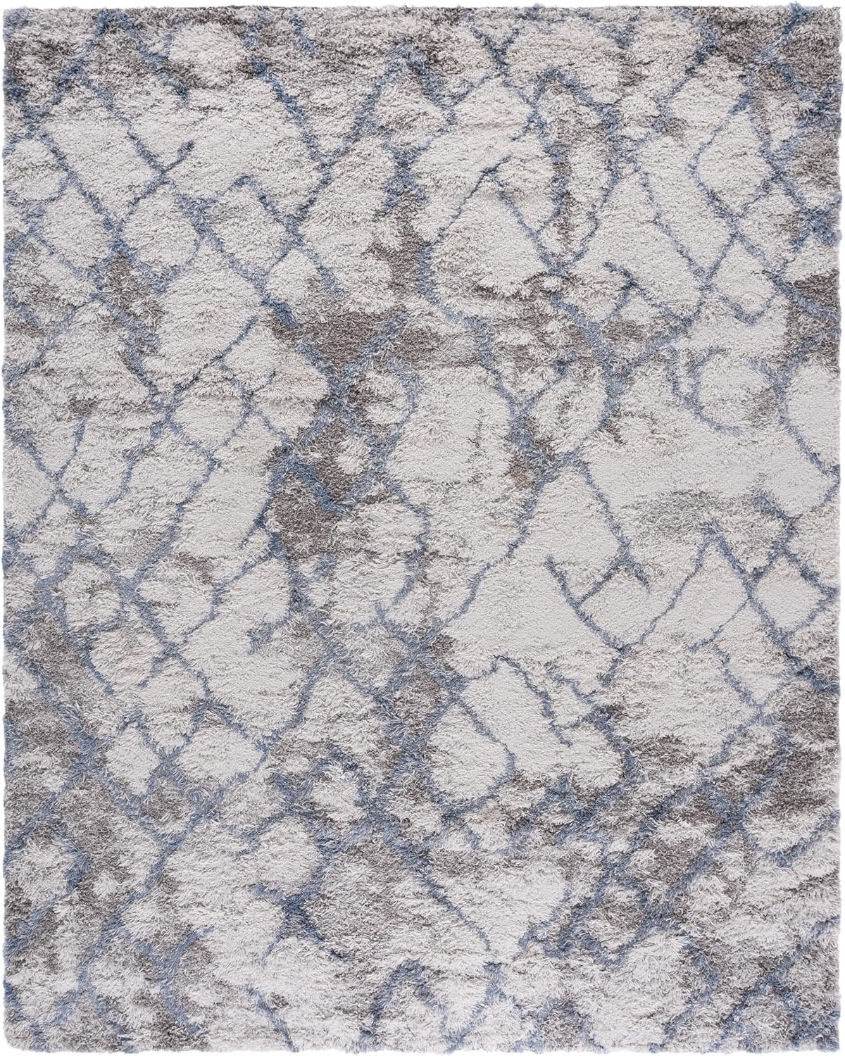 image:imageSAFAVIEH Horizon Shag Collection Area Rug 9 x 12 Ivory amp Rust Modern Abstract Design NonShedding amp Easy Care 25inch Thick Ideal for High Traffic Areas in Living Room Bedroom HZN894PIvoryBlue