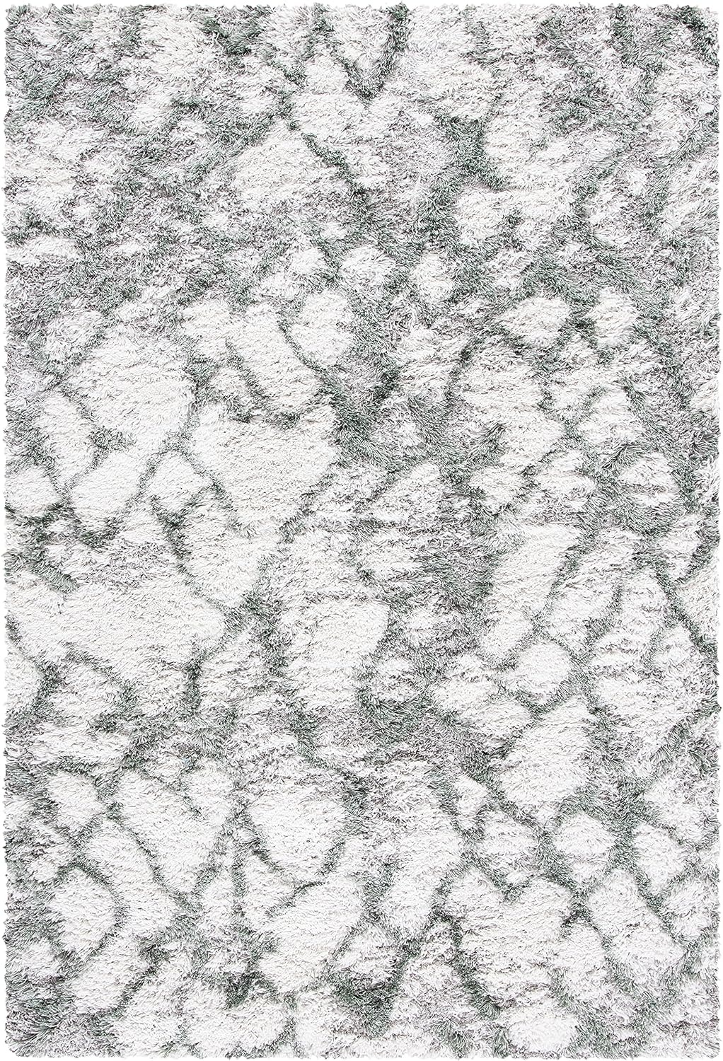 image:imageSAFAVIEH Horizon Shag Collection Area Rug 9 x 12 Ivory amp Rust Modern Abstract Design NonShedding amp Easy Care 25inch Thick Ideal for High Traffic Areas in Living Room Bedroom HZN894PIvoryGreen