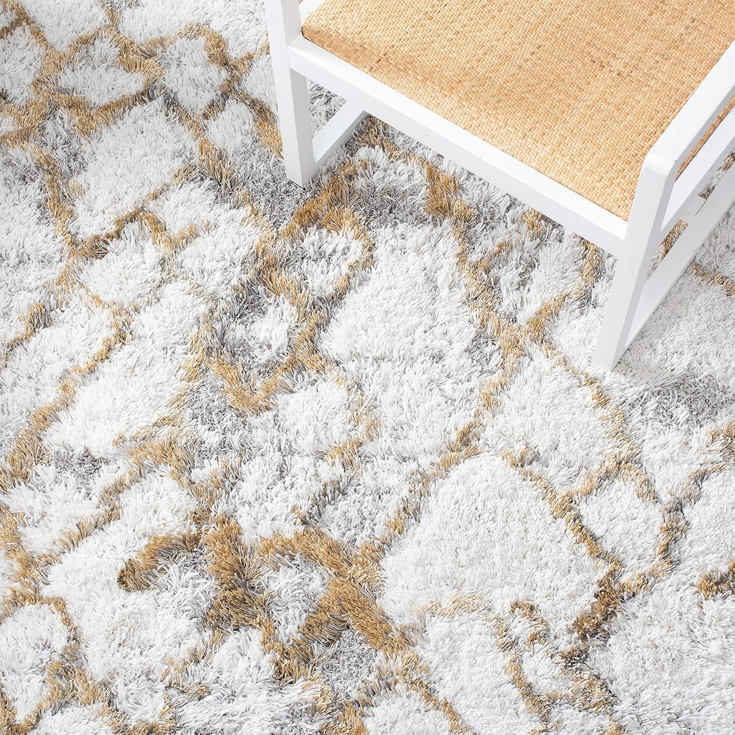 image:imageSAFAVIEH Horizon Shag Collection Area Rug 9 x 12 Ivory amp Rust Modern Abstract Design NonShedding amp Easy Care 25inch Thick Ideal for High Traffic Areas in Living Room Bedroom HZN894PIvoryGold