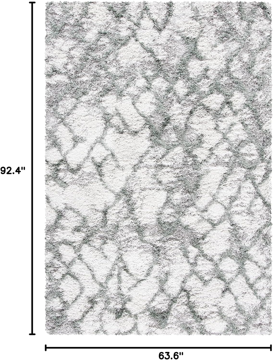 image:imageSAFAVIEH Horizon Shag Collection Area Rug 9 x 12 Ivory amp Rust Modern Abstract Design NonShedding amp Easy Care 25inch Thick Ideal for High Traffic Areas in Living Room Bedroom HZN894PIvoryGreen