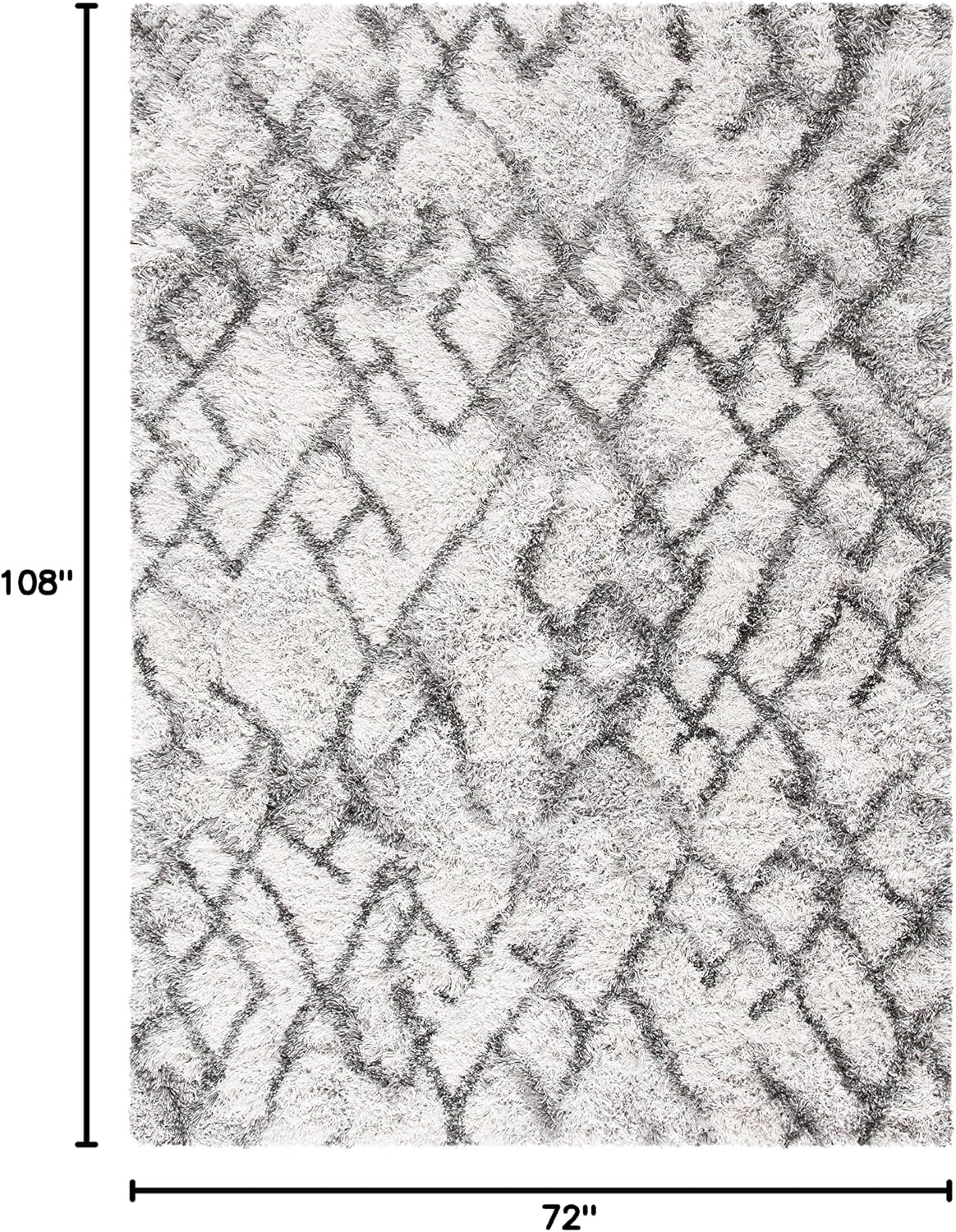 image:imageSAFAVIEH Horizon Shag Collection Area Rug 9 x 12 Ivory amp Rust Modern Abstract Design NonShedding amp Easy Care 25inch Thick Ideal for High Traffic Areas in Living Room Bedroom HZN894PGreyIvory