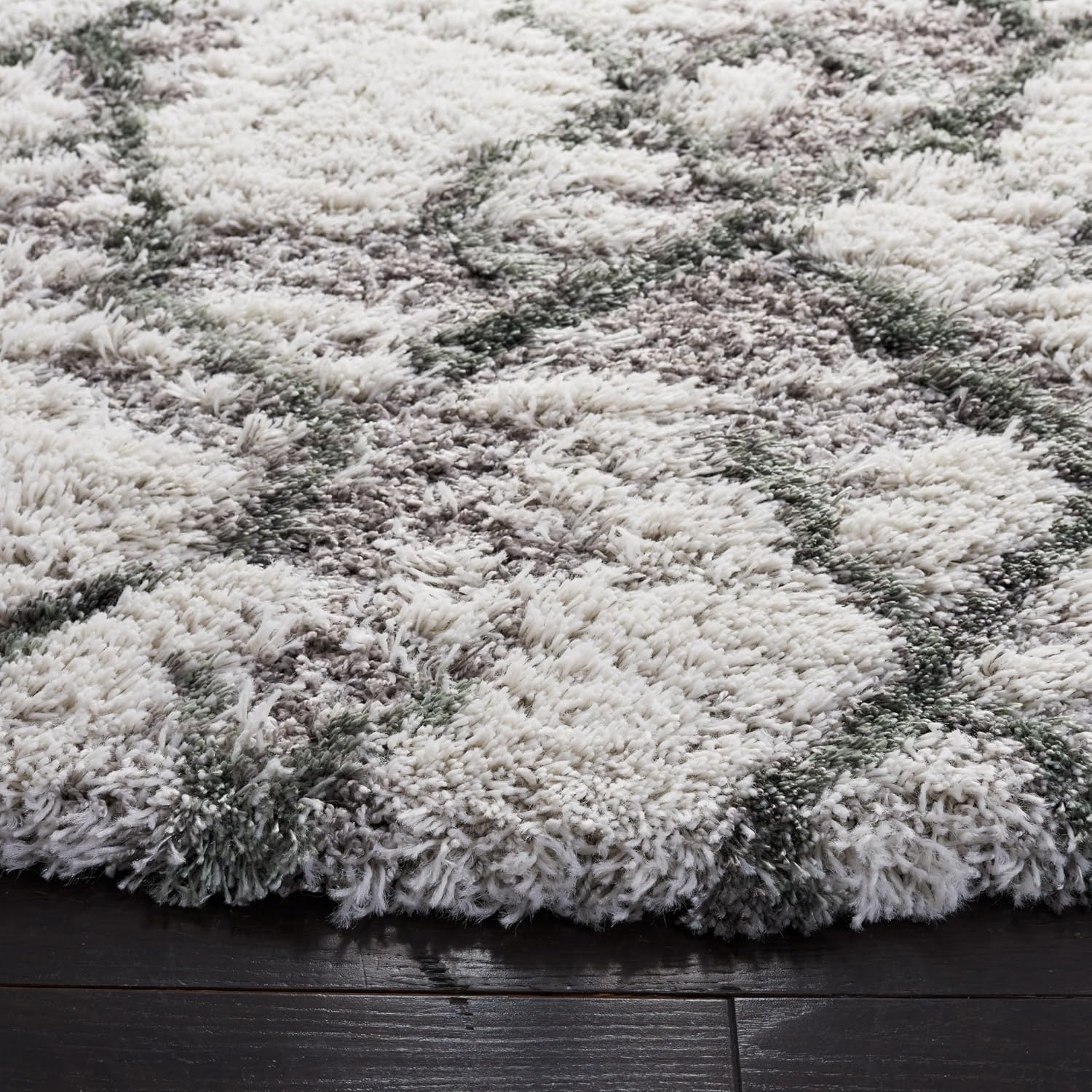 image:imageSAFAVIEH Horizon Shag Collection Area Rug 9 x 12 Ivory amp Rust Modern Abstract Design NonShedding amp Easy Care 25inch Thick Ideal for High Traffic Areas in Living Room Bedroom HZN894PIvoryGreen