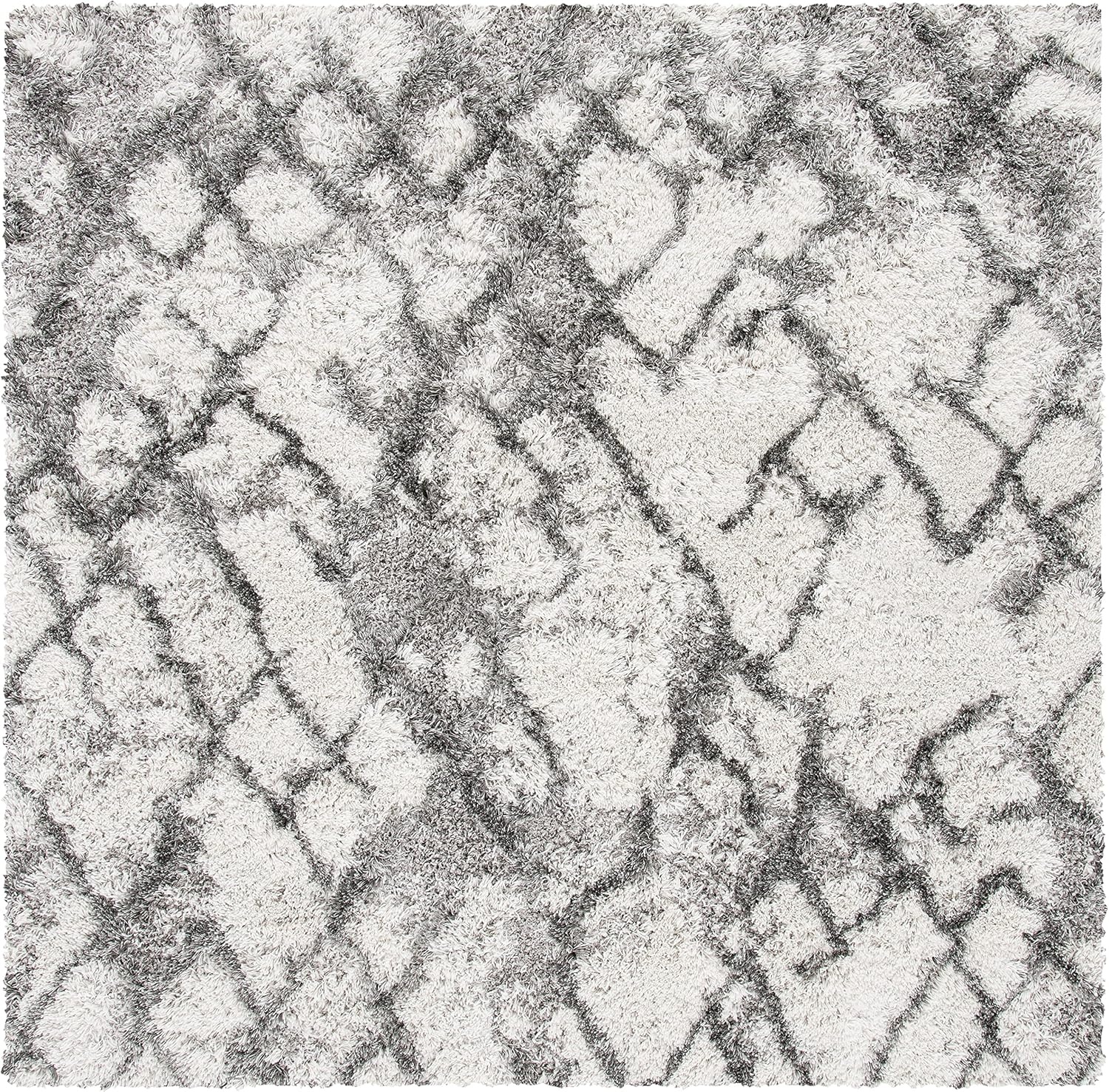image:imageSAFAVIEH Horizon Shag Collection Area Rug 9 x 12 Ivory amp Rust Modern Abstract Design NonShedding amp Easy Care 25inch Thick Ideal for High Traffic Areas in Living Room Bedroom HZN894PGreyIvory