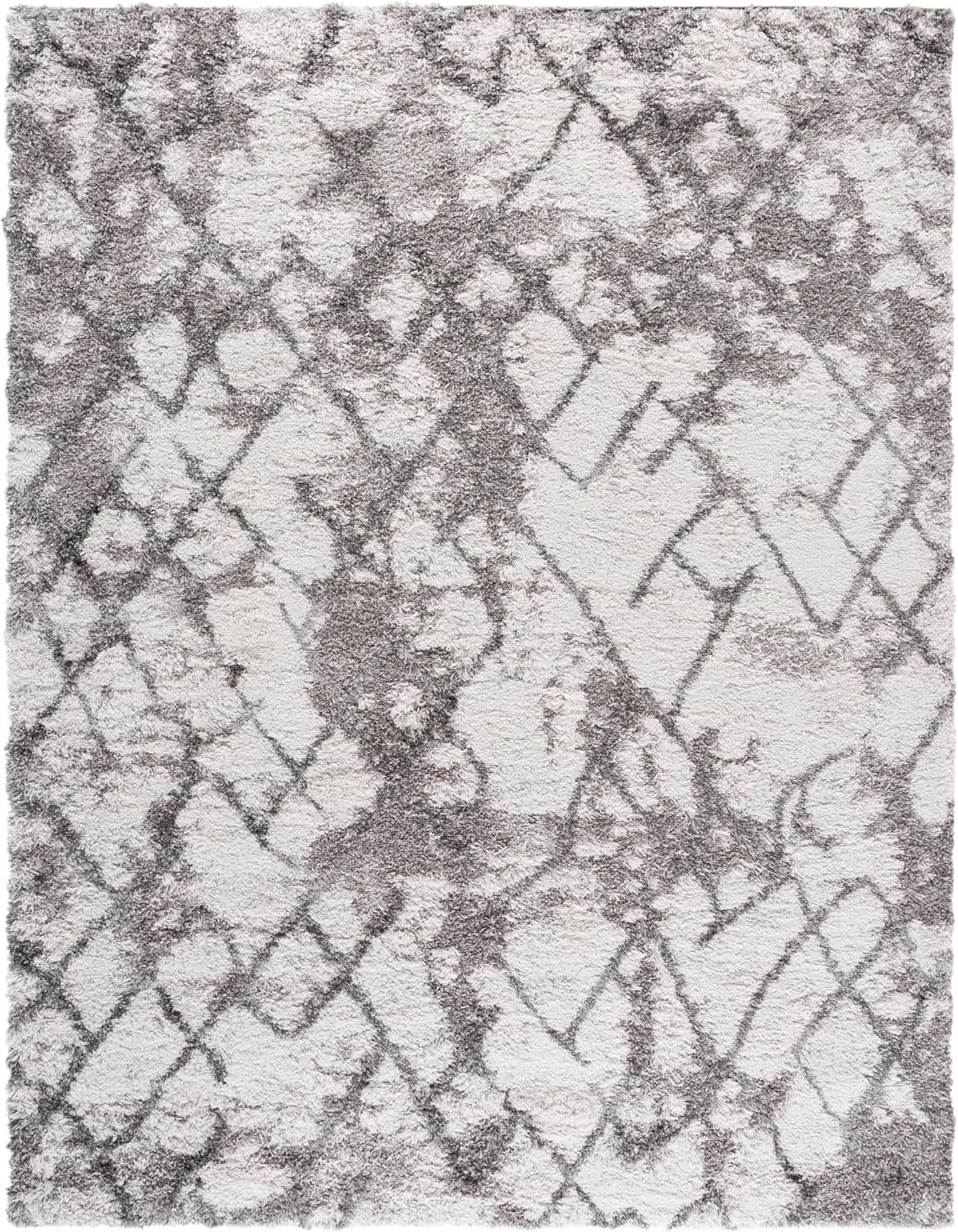 image:imageSAFAVIEH Horizon Shag Collection Area Rug 9 x 12 Ivory amp Rust Modern Abstract Design NonShedding amp Easy Care 25inch Thick Ideal for High Traffic Areas in Living Room Bedroom HZN894PGreyIvory