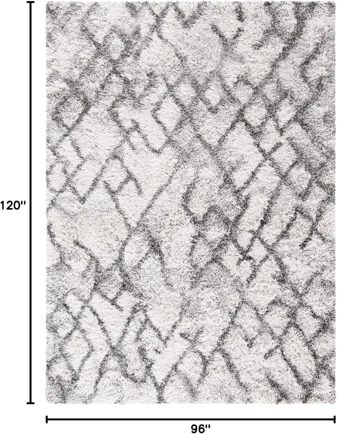 image:imageSAFAVIEH Horizon Shag Collection Area Rug 9 x 12 Ivory amp Rust Modern Abstract Design NonShedding amp Easy Care 25inch Thick Ideal for High Traffic Areas in Living Room Bedroom HZN894PGreyIvory