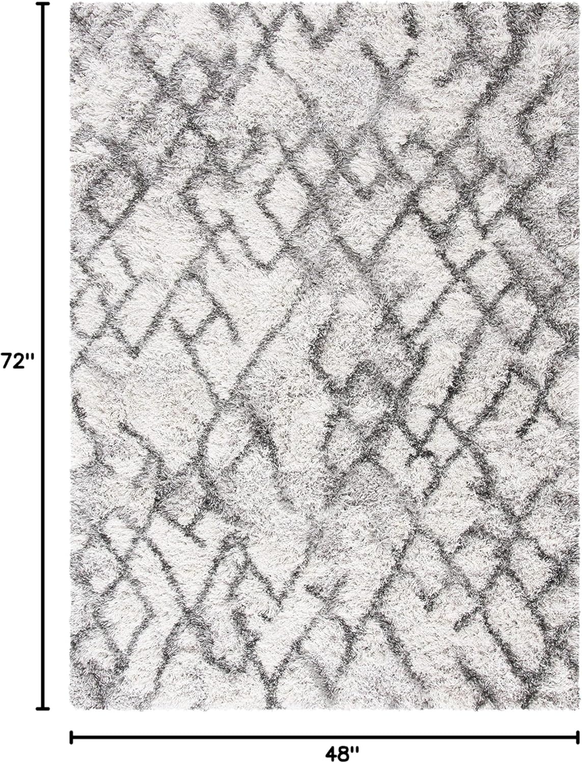 image:imageSAFAVIEH Horizon Shag Collection Area Rug 9 x 12 Ivory amp Rust Modern Abstract Design NonShedding amp Easy Care 25inch Thick Ideal for High Traffic Areas in Living Room Bedroom HZN894PGreyIvory