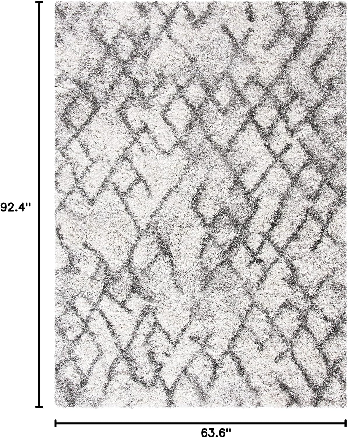 image:imageSAFAVIEH Horizon Shag Collection Area Rug 9 x 12 Ivory amp Rust Modern Abstract Design NonShedding amp Easy Care 25inch Thick Ideal for High Traffic Areas in Living Room Bedroom HZN894PGreyIvory
