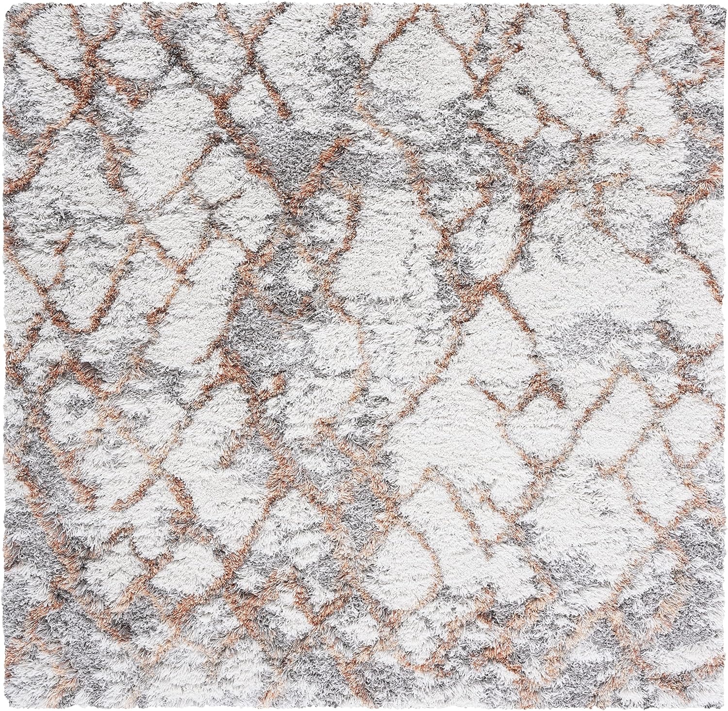 image:imageSAFAVIEH Horizon Shag Collection Area Rug 9 x 12 Ivory amp Rust Modern Abstract Design NonShedding amp Easy Care 25inch Thick Ideal for High Traffic Areas in Living Room Bedroom HZN894PIvoryRust