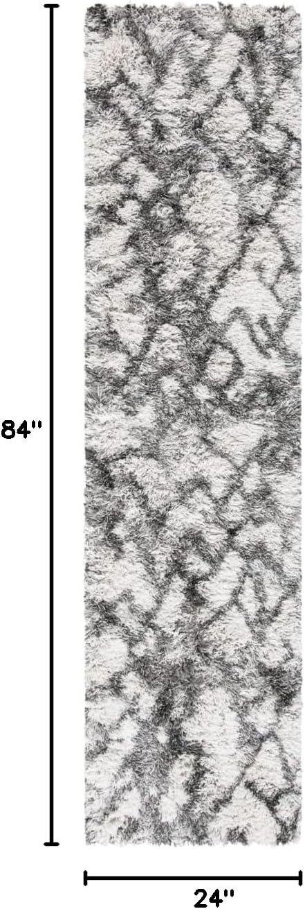 image:imageSAFAVIEH Horizon Shag Collection Area Rug 9 x 12 Ivory amp Rust Modern Abstract Design NonShedding amp Easy Care 25inch Thick Ideal for High Traffic Areas in Living Room Bedroom HZN894PIvoryGold