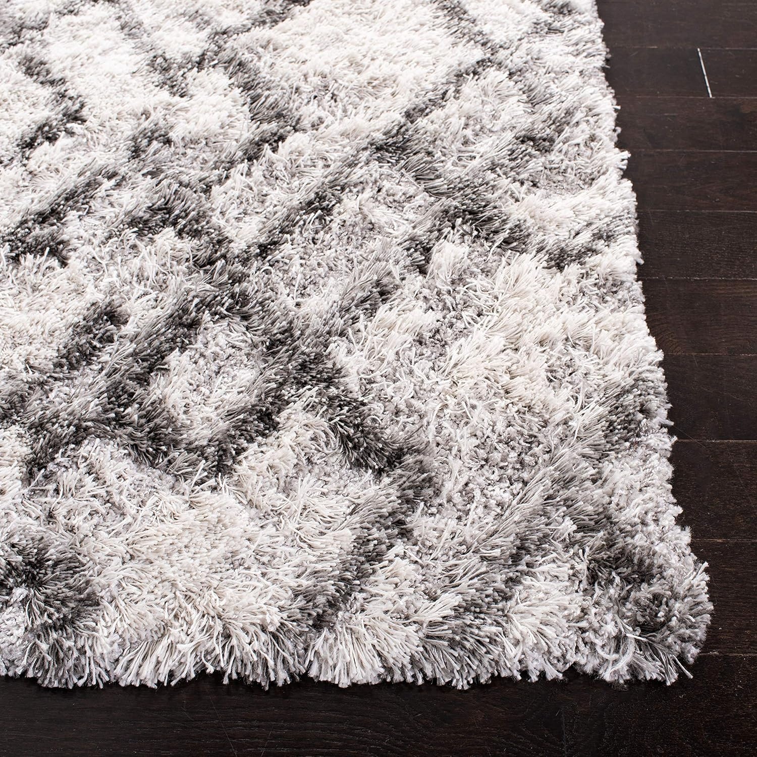 image:imageSAFAVIEH Horizon Shag Collection Area Rug 9 x 12 Ivory amp Rust Modern Abstract Design NonShedding amp Easy Care 25inch Thick Ideal for High Traffic Areas in Living Room Bedroom HZN894PGreyIvory