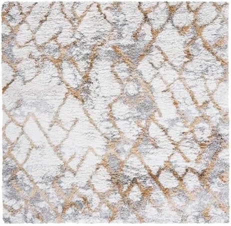 image:imageSAFAVIEH Horizon Shag Collection Area Rug 9 x 12 Ivory amp Rust Modern Abstract Design NonShedding amp Easy Care 25inch Thick Ideal for High Traffic Areas in Living Room Bedroom HZN894PIvoryGold