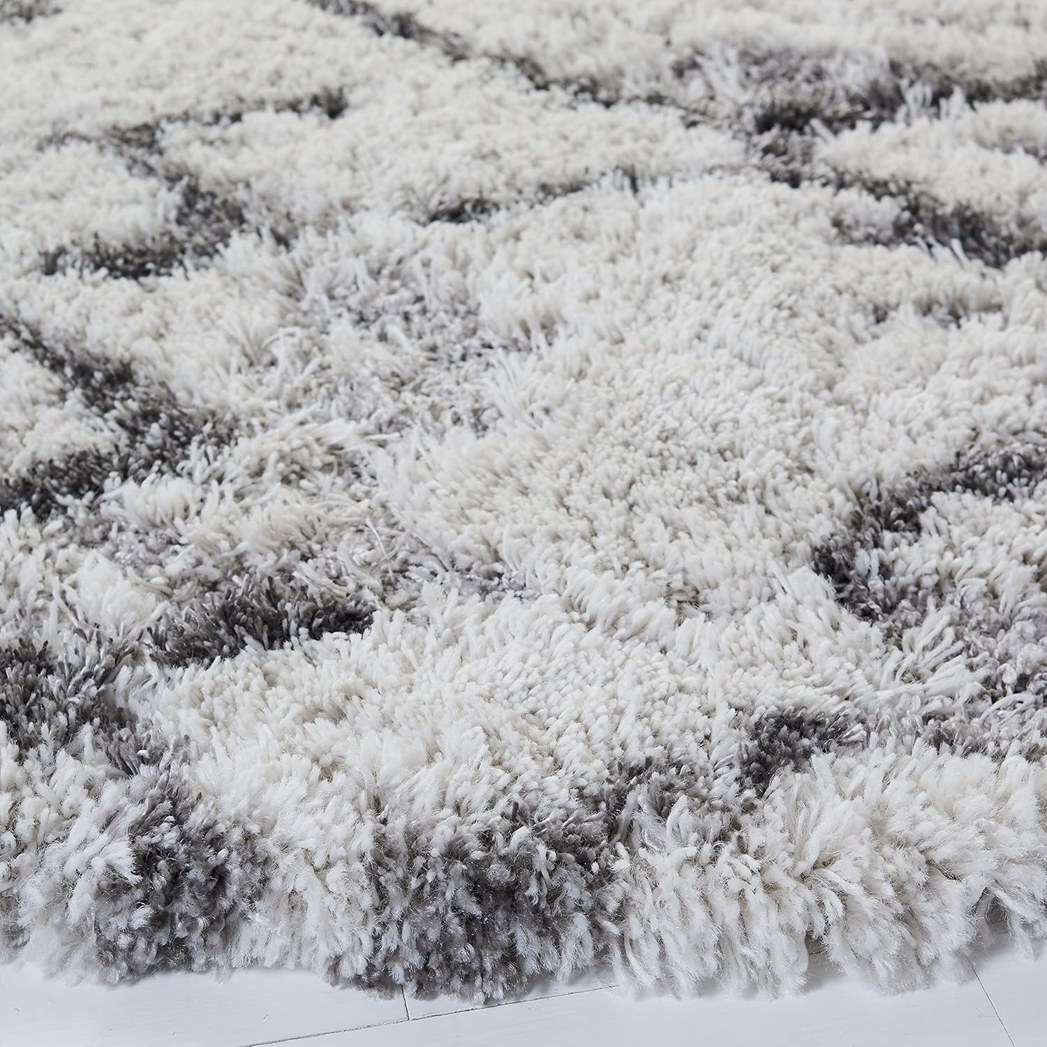 image:imageSAFAVIEH Horizon Shag Collection Area Rug 9 x 12 Ivory amp Rust Modern Abstract Design NonShedding amp Easy Care 25inch Thick Ideal for High Traffic Areas in Living Room Bedroom HZN894PGreyIvory