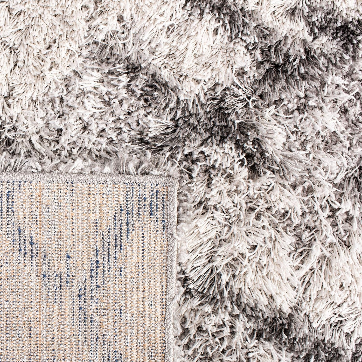 image:imageSAFAVIEH Horizon Shag Collection Area Rug 9 x 12 Ivory amp Rust Modern Abstract Design NonShedding amp Easy Care 25inch Thick Ideal for High Traffic Areas in Living Room Bedroom HZN894PGreyIvory