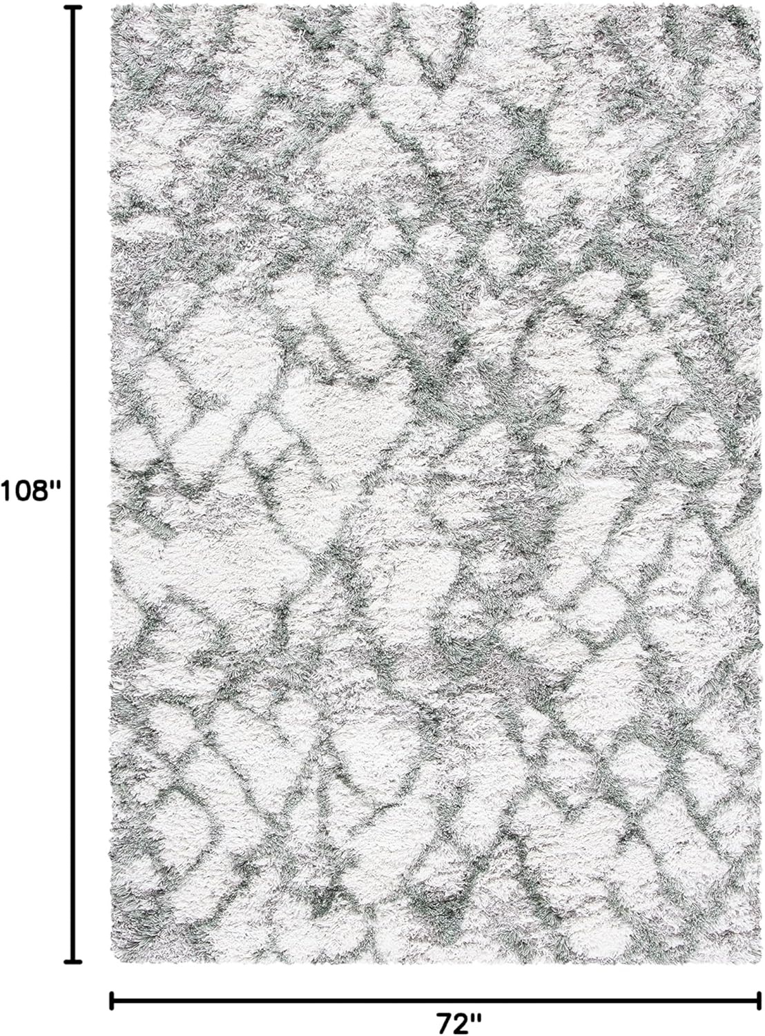 image:imageSAFAVIEH Horizon Shag Collection Area Rug 9 x 12 Ivory amp Rust Modern Abstract Design NonShedding amp Easy Care 25inch Thick Ideal for High Traffic Areas in Living Room Bedroom HZN894PIvoryGreen