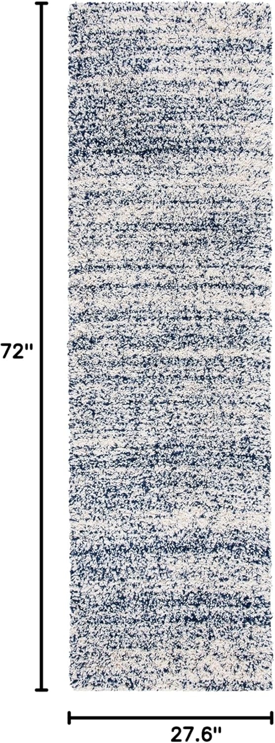 image:imageSAFAVIEH Hudson Shag Collection Area Rug 10 x 14 Ivory amp Grey Modern Abstract Design NonShedding amp Easy Care 2inch Thick Ideal for High Traffic Areas in Living Room Bedroom SGH295BIvoryNavy