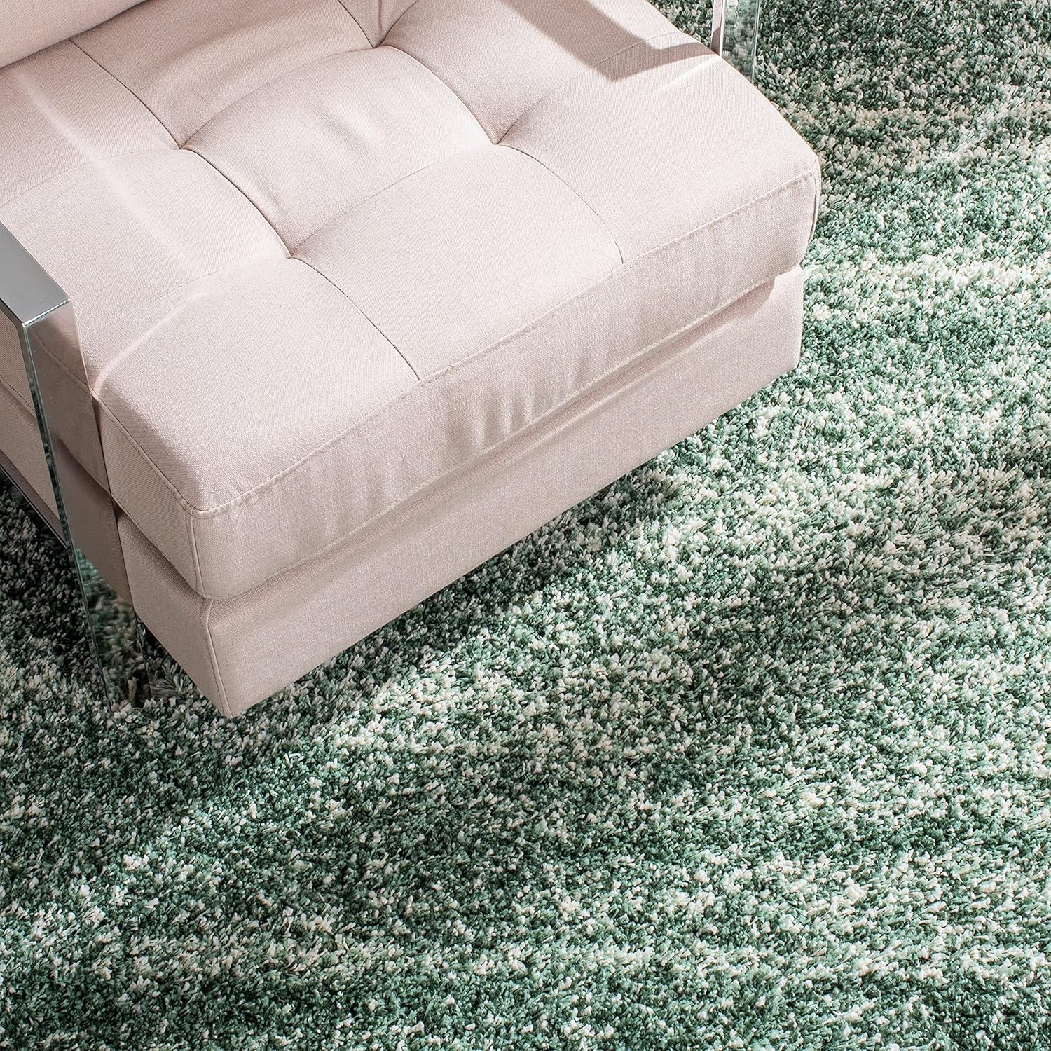 image:imageSAFAVIEH Hudson Shag Collection Area Rug 10 x 14 Ivory amp Grey Modern Abstract Design NonShedding amp Easy Care 2inch Thick Ideal for High Traffic Areas in Living Room Bedroom SGH295BGreenIvory