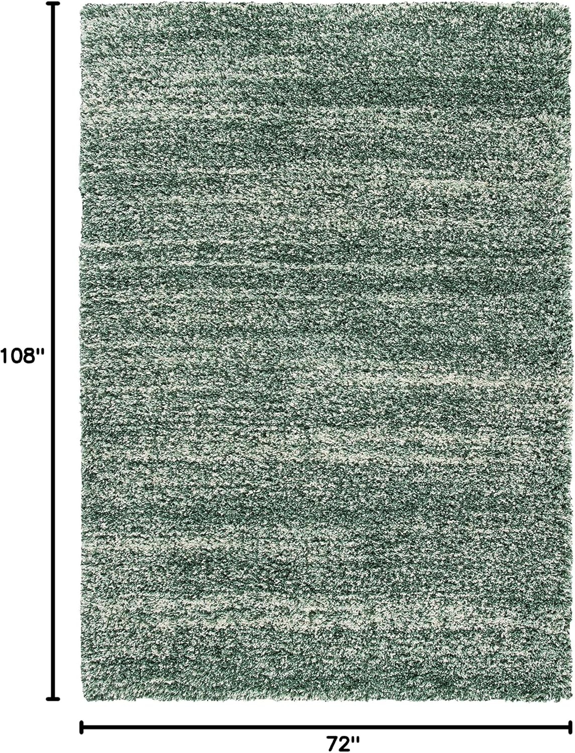 image:imageSAFAVIEH Hudson Shag Collection Area Rug 10 x 14 Ivory amp Grey Modern Abstract Design NonShedding amp Easy Care 2inch Thick Ideal for High Traffic Areas in Living Room Bedroom SGH295BGreenIvory