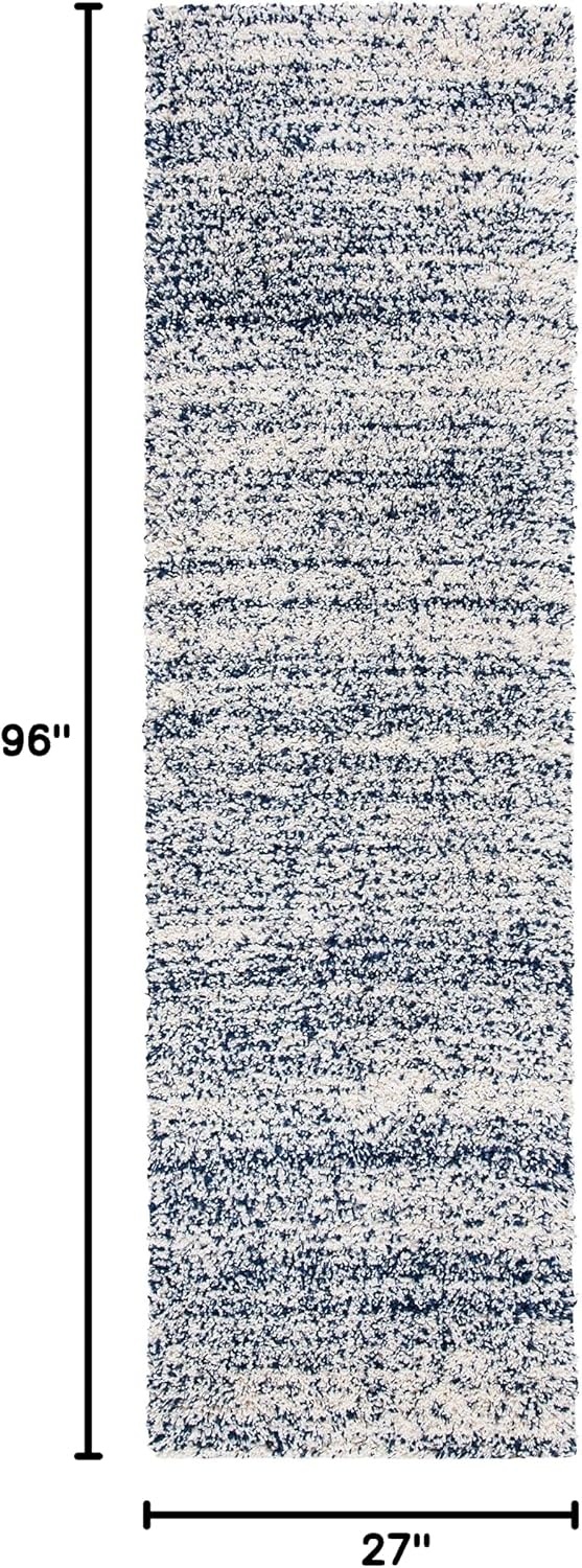 image:imageSAFAVIEH Hudson Shag Collection Area Rug 10 x 14 Ivory amp Grey Modern Abstract Design NonShedding amp Easy Care 2inch Thick Ideal for High Traffic Areas in Living Room Bedroom SGH295BIvoryNavy